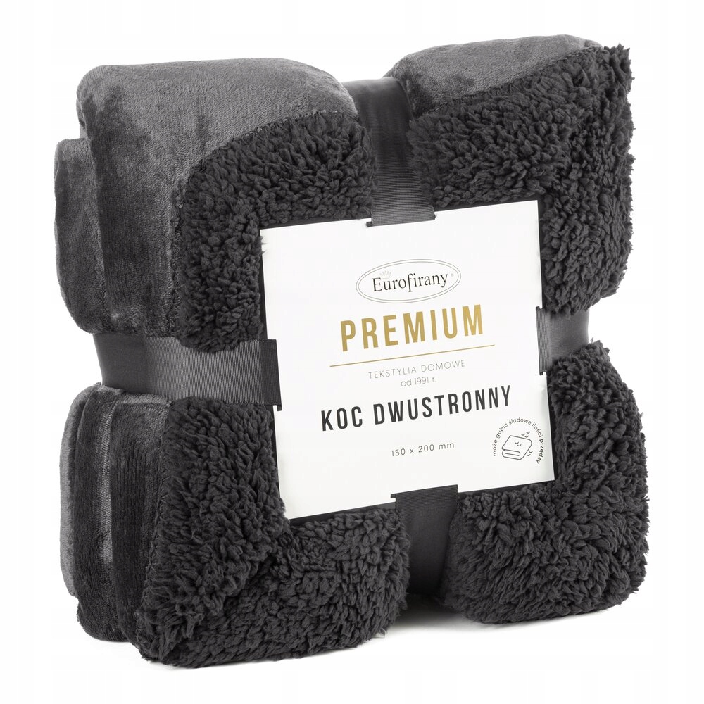 Deka přehoz Tedy 170x210 Eurofirany ocelová, měkká z buku teplý fleece