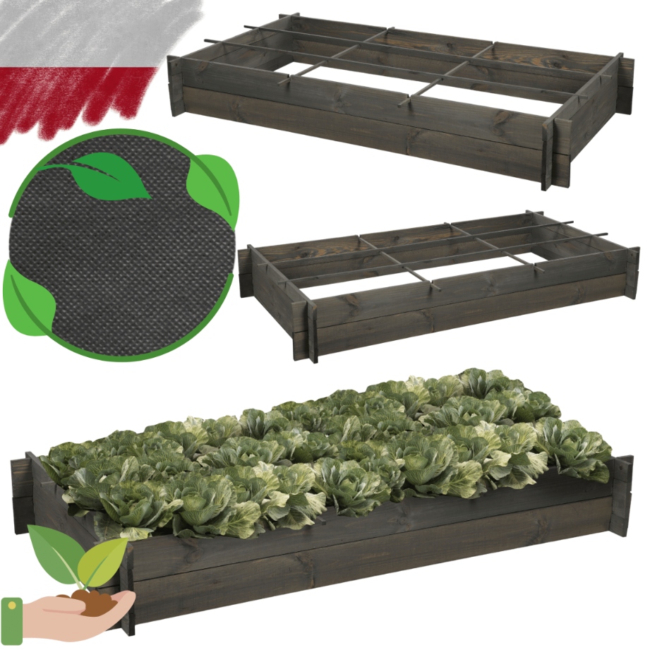 Boxy na zeleninu bylinky záhon vyvýšený květináč pařeniště 150x80 cm Eko