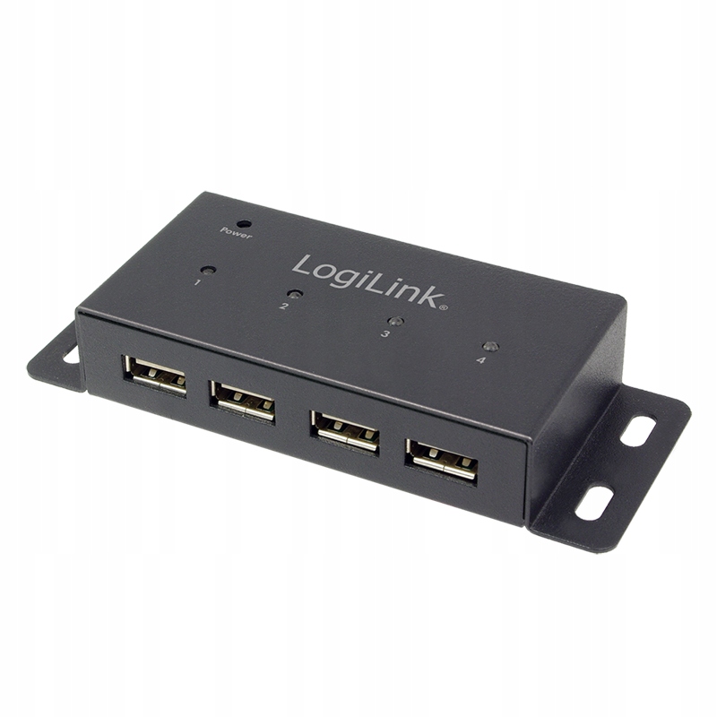 Usb 2.0 hub LogiLink 4-portový Led kovový s napájecím adaptérem 5V/2A 480 Mb/s