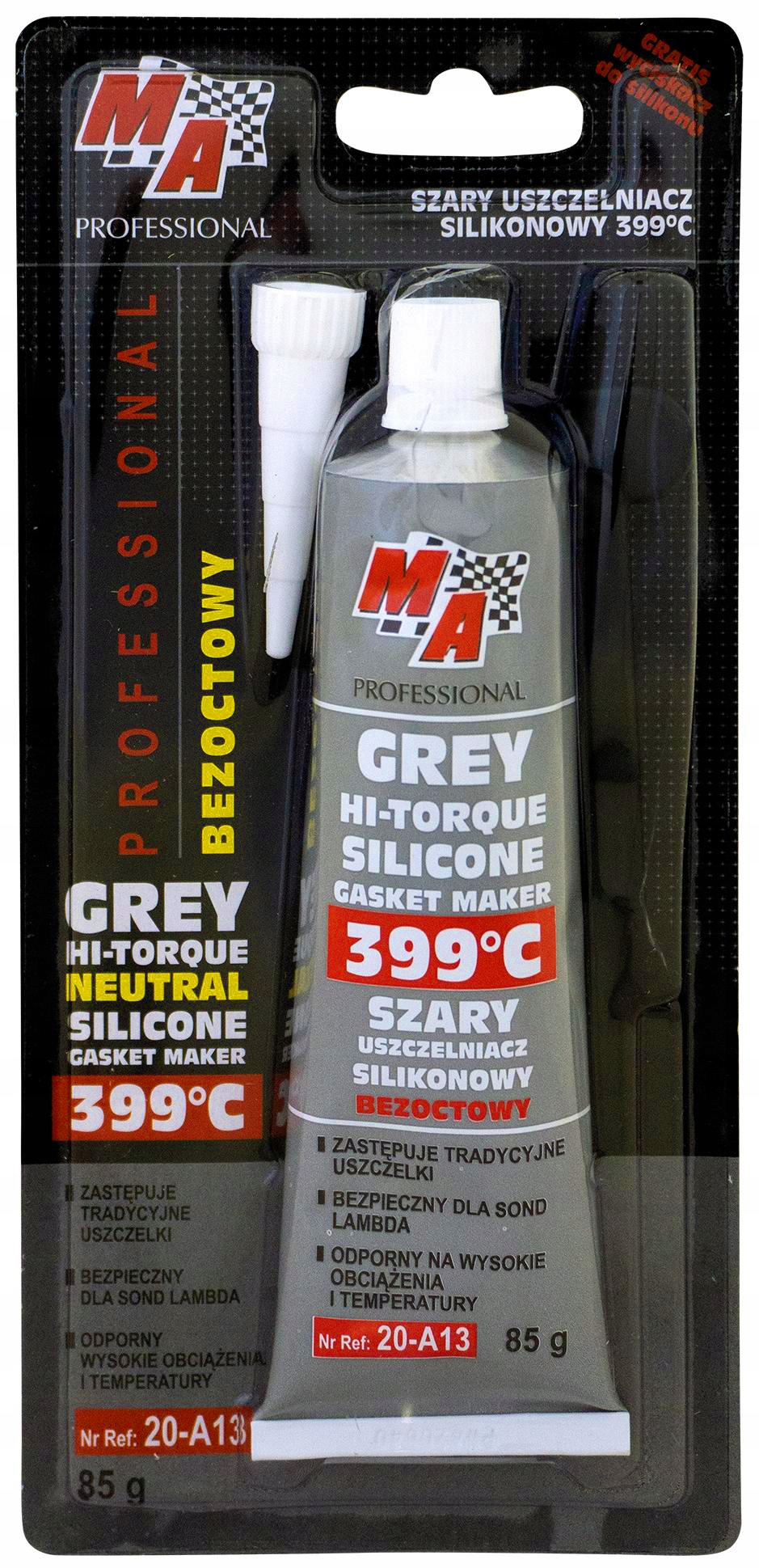 MA PROFESSIONAL - USZCZELNIACZ SILIKONOWY SZARY BEZOCTOWY 399°C - 85G