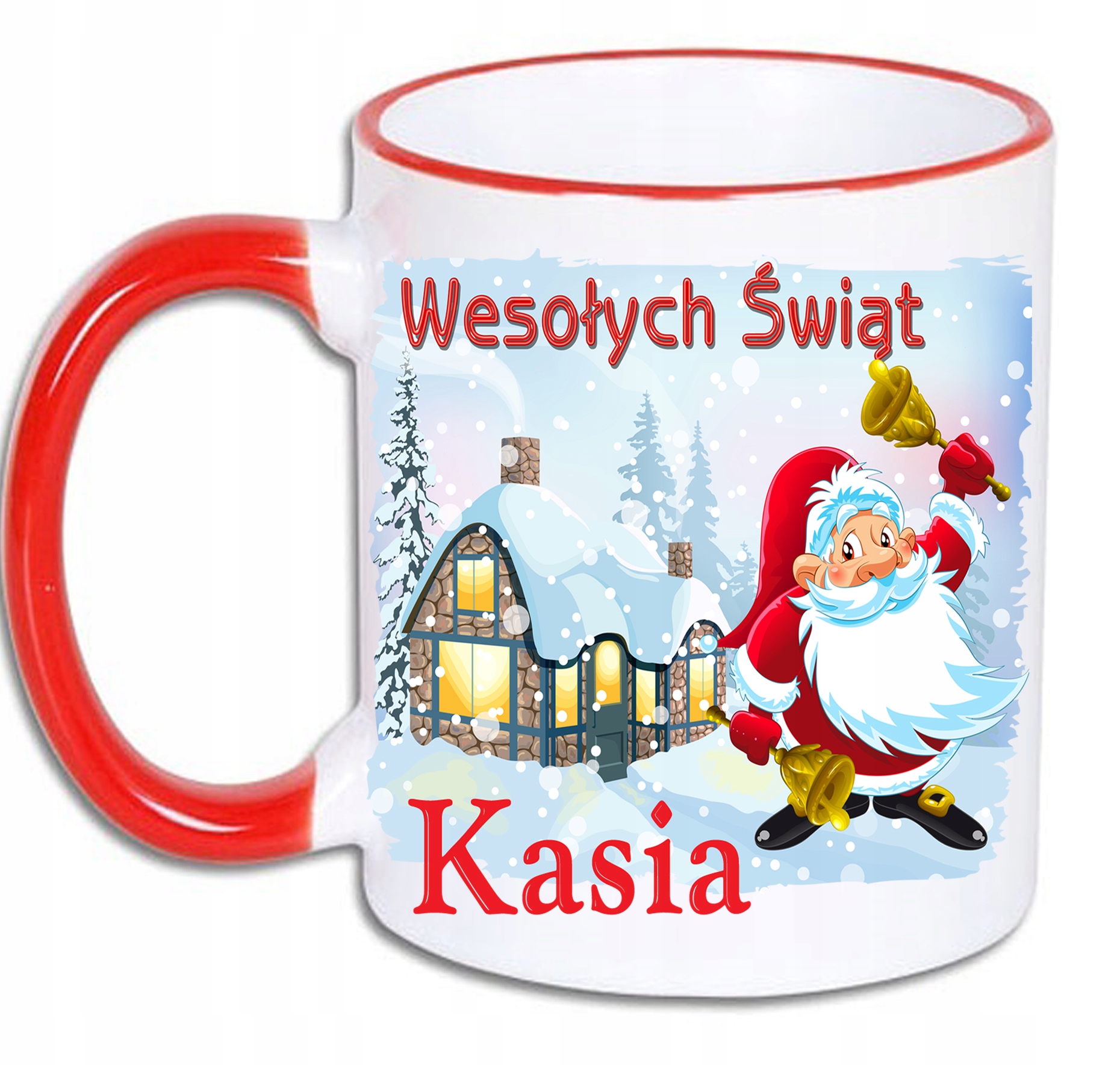 ŚWIĄTECZNY KUBEK MIKOŁAJKI GWIAZDKA + TWOJE IMIĘ