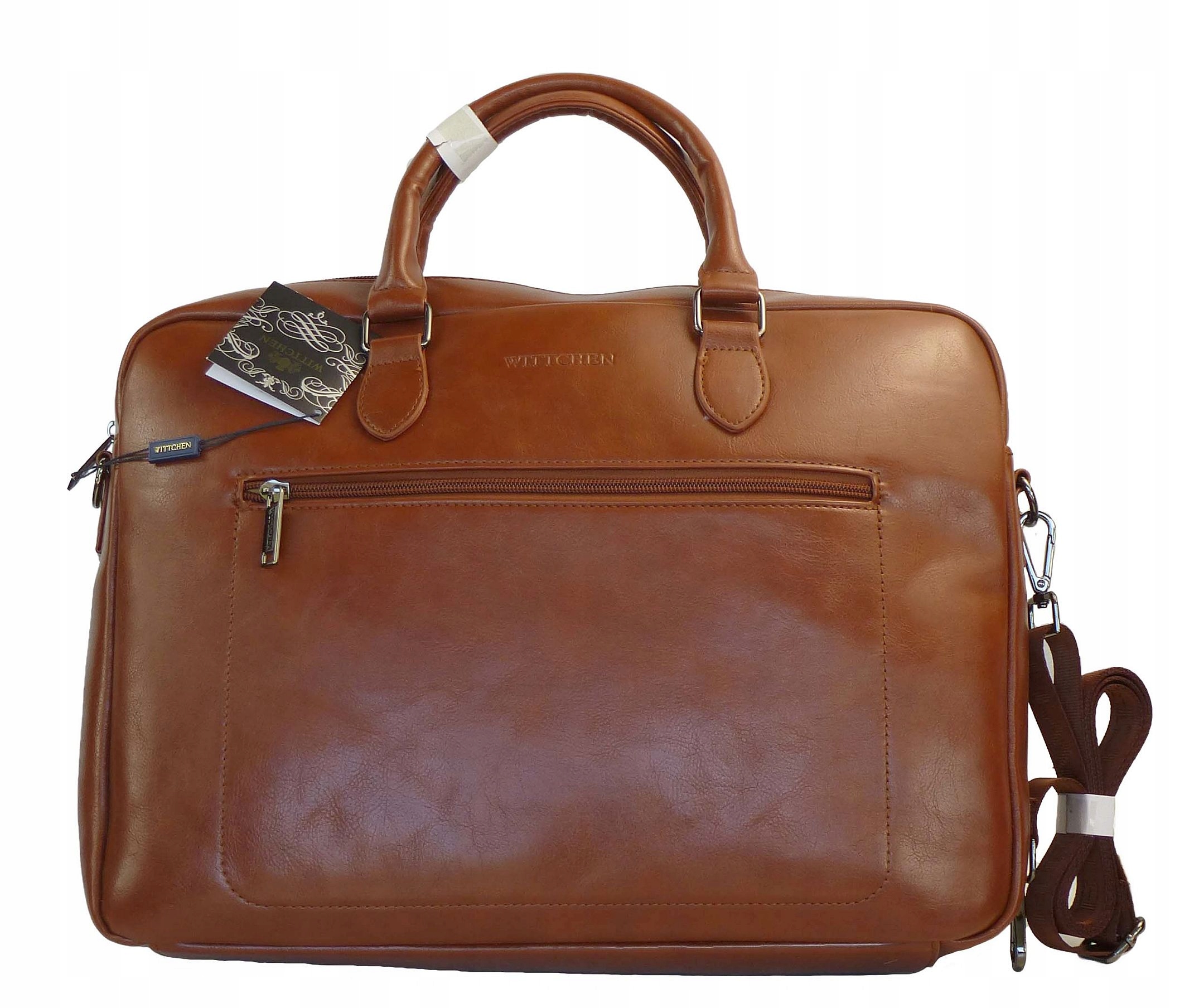 Pánská taška Wittchen aktovka na notebook světle hnědá rudá 100-3P-910 velká