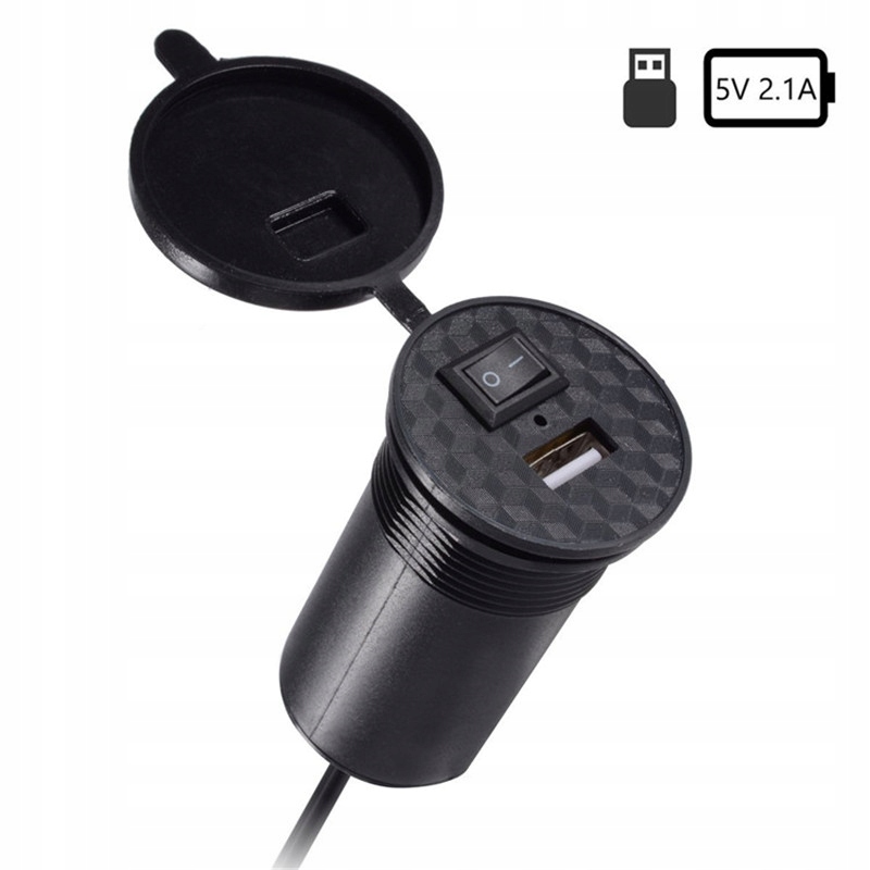 

Ładowarka motocyklowa Gniazdo Usb Port 2.1A 12-24V