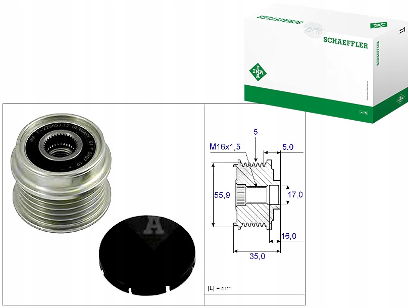 INA535 0004 10 Pásové Kolo Alternátoru Vw 1,9TDI A Asistent řidiče #33
