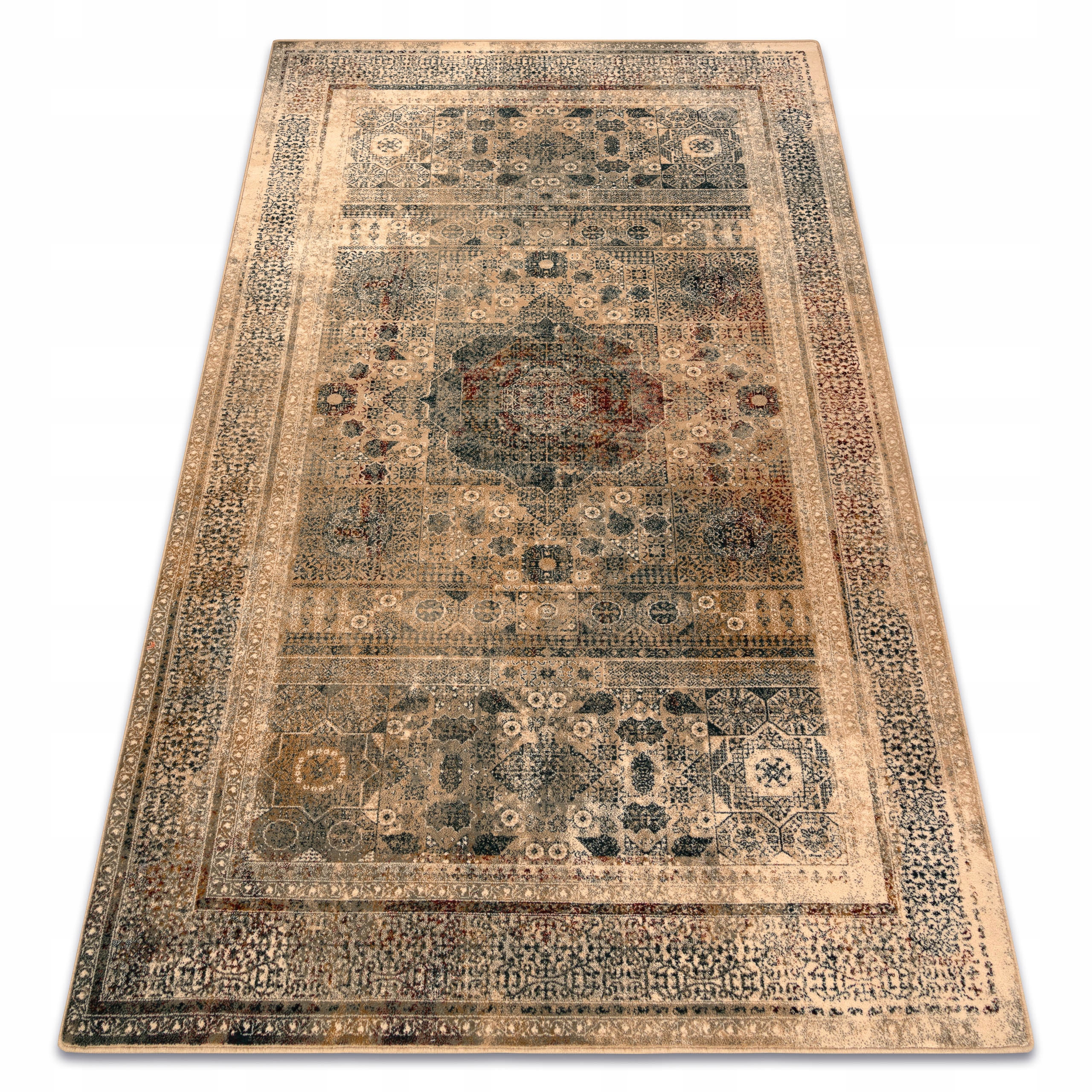 Dywan Wełniany Do Salonu Omega 100x150 Mamluk krem Orientalny Wełna #OM383