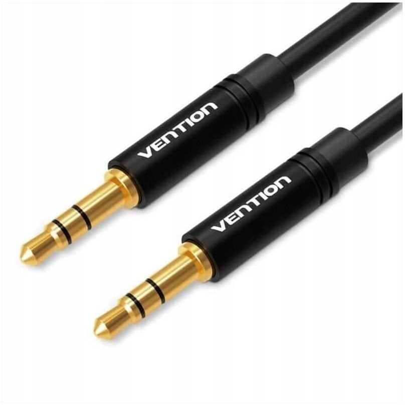 Kabel audio Jack 3,5 mm M/M 1 m Vention złocony czarny