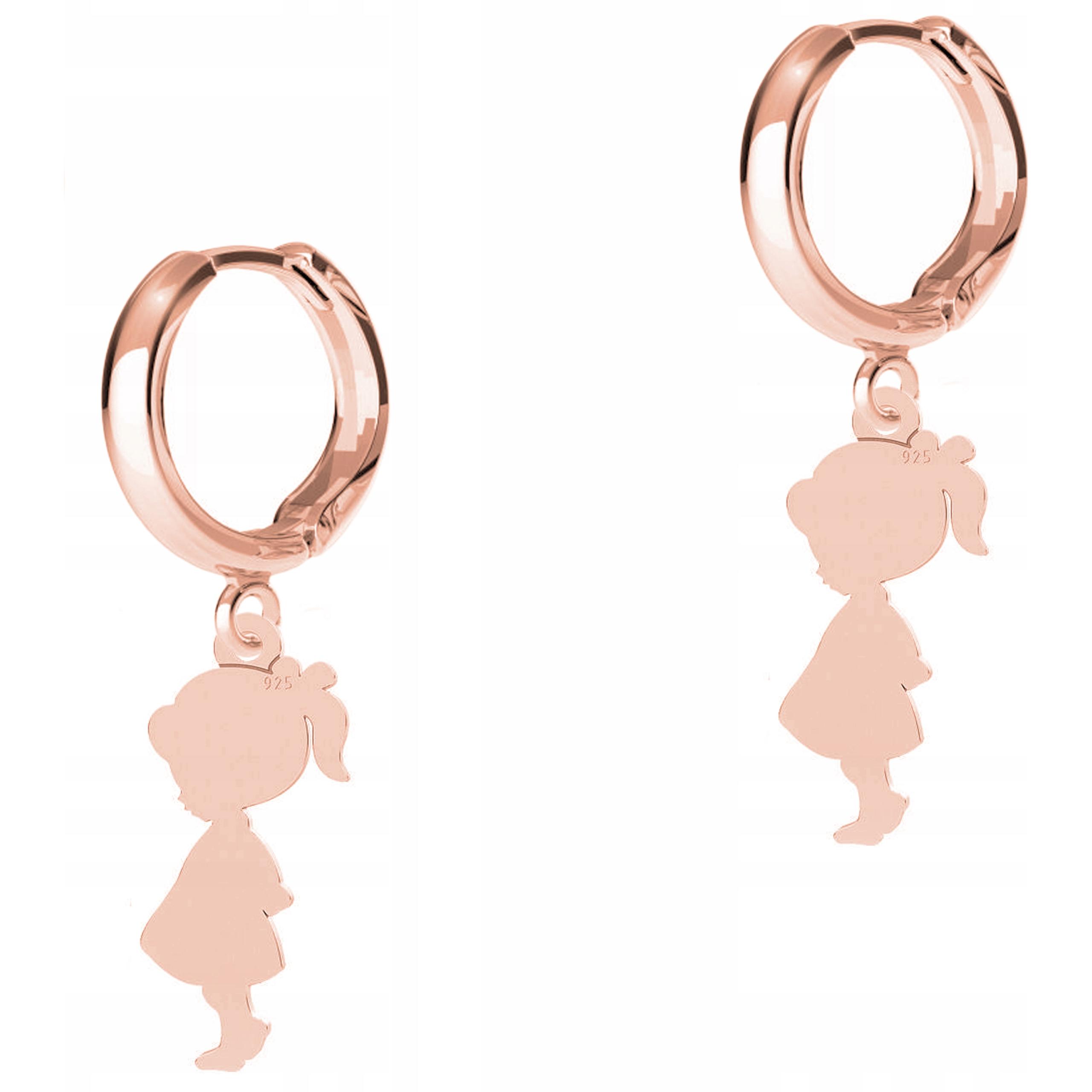 Náušnice Pozlacené plechy Dívky Rodina pro maminku Family Stříbro 925