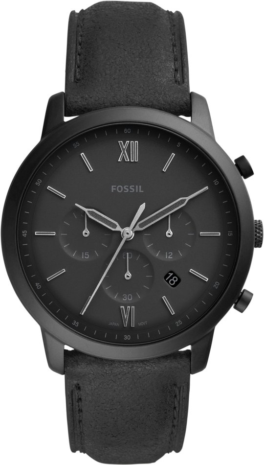 Pánské černé módní hodinky Fossil FS5503