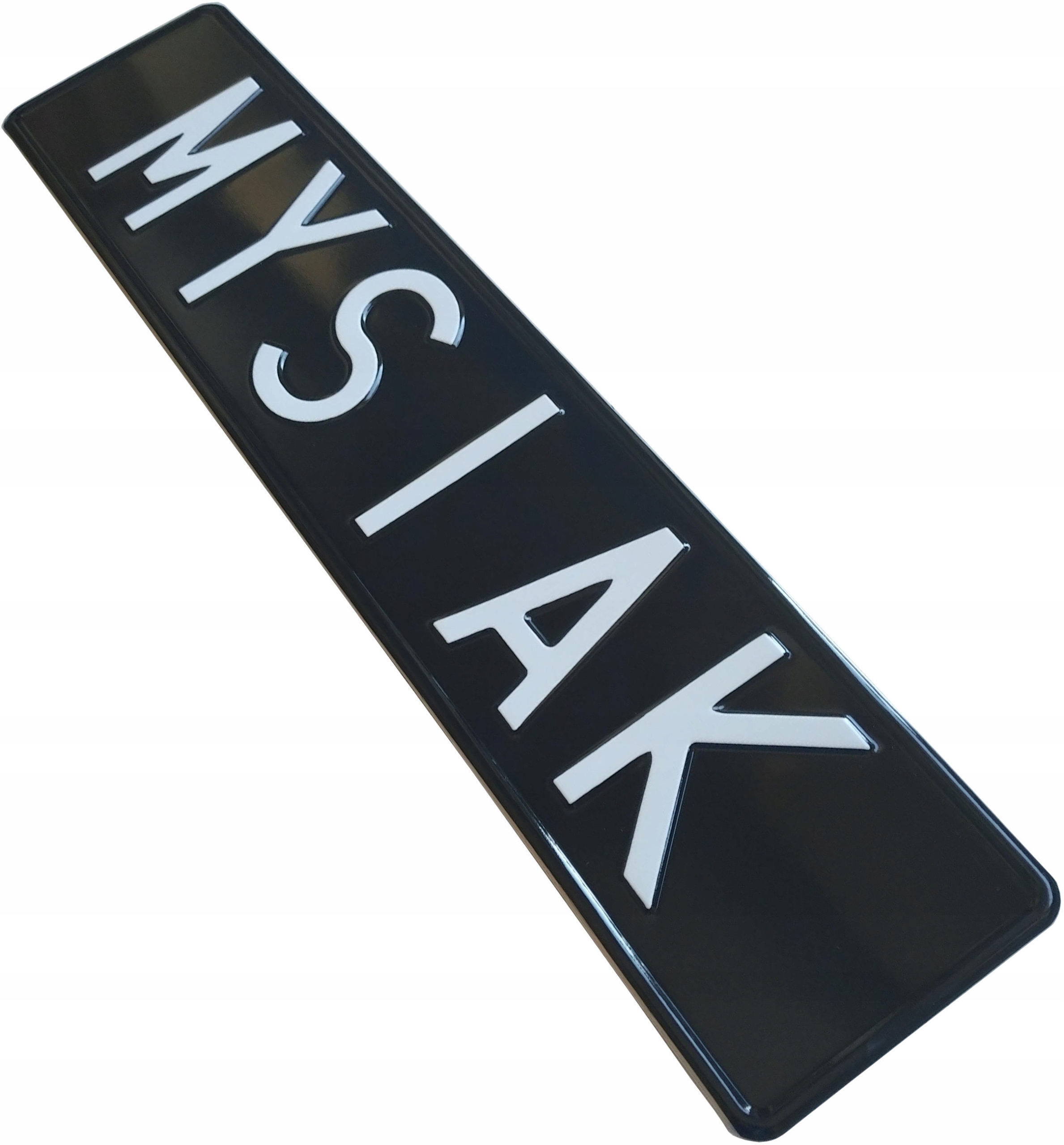 Replika starej polskiej czarnej tablicy samochodowej, tłoczona, retro, PRL