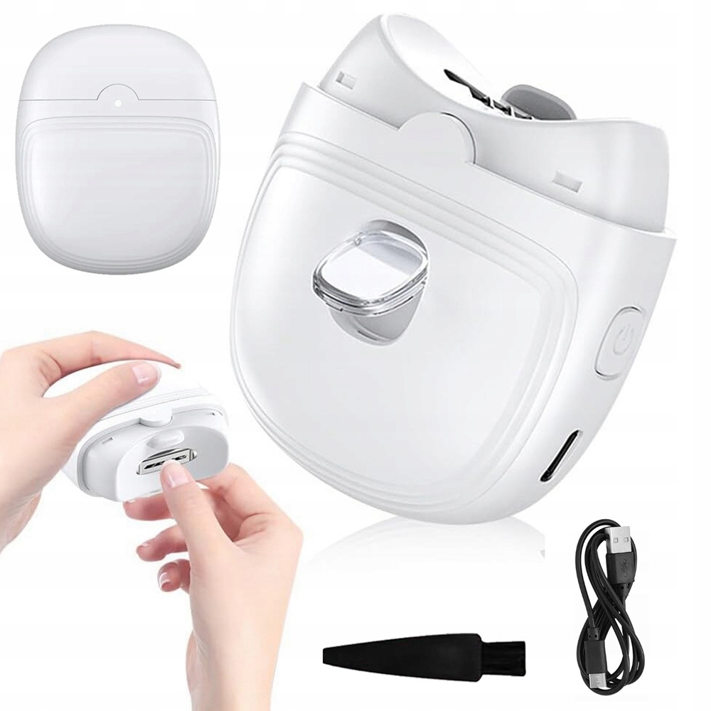 Elektrický Turistický Odstřihovač Nehtů Bruska Usb Led Leštička