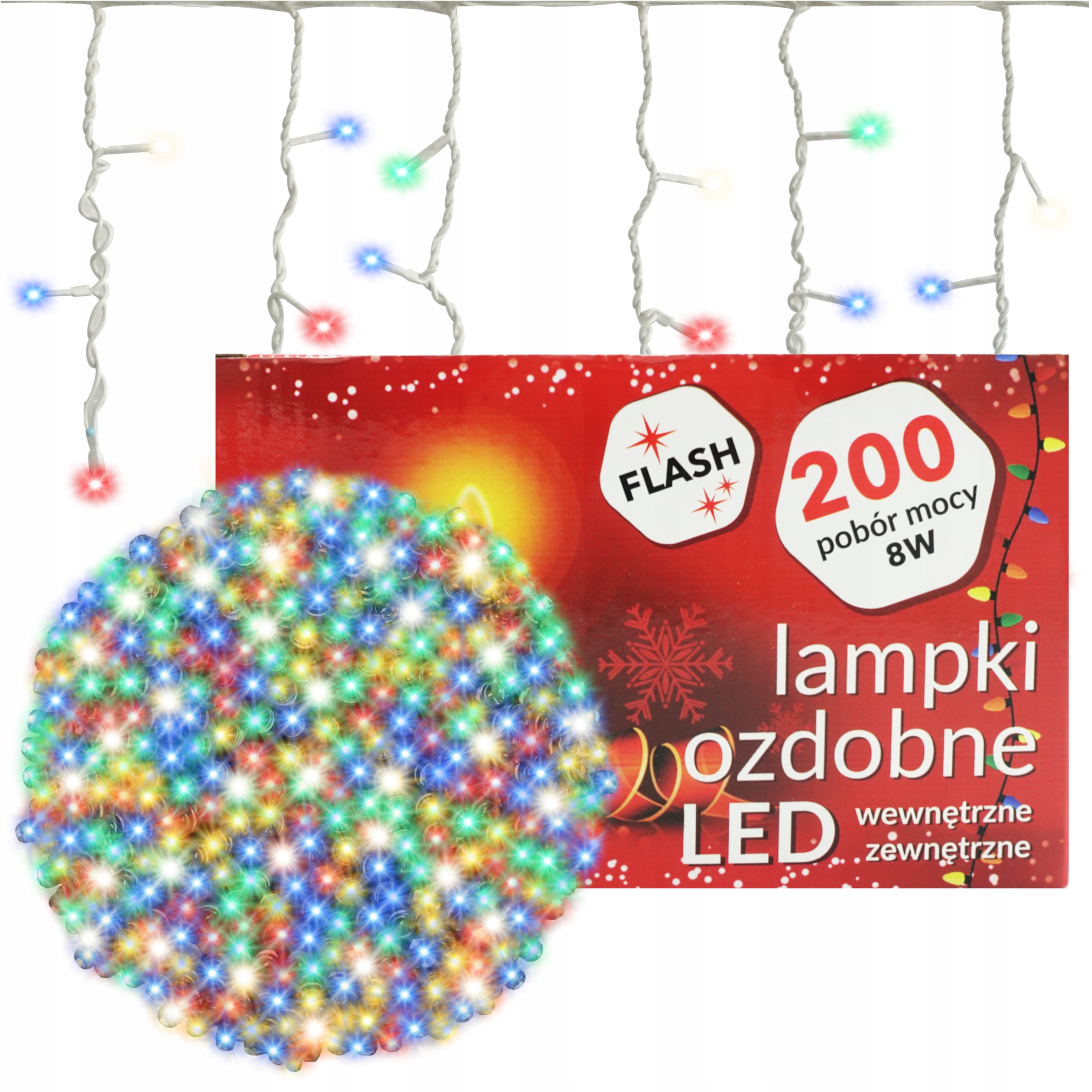 

Sople Lampki choinkowe 200 Led Flash Multikolor