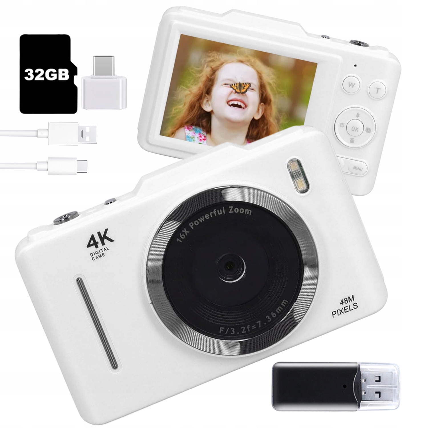 Digitální Fotoaparát 4K Fhd 1080P 48MP Antivibrační Digitální Zoom 16X