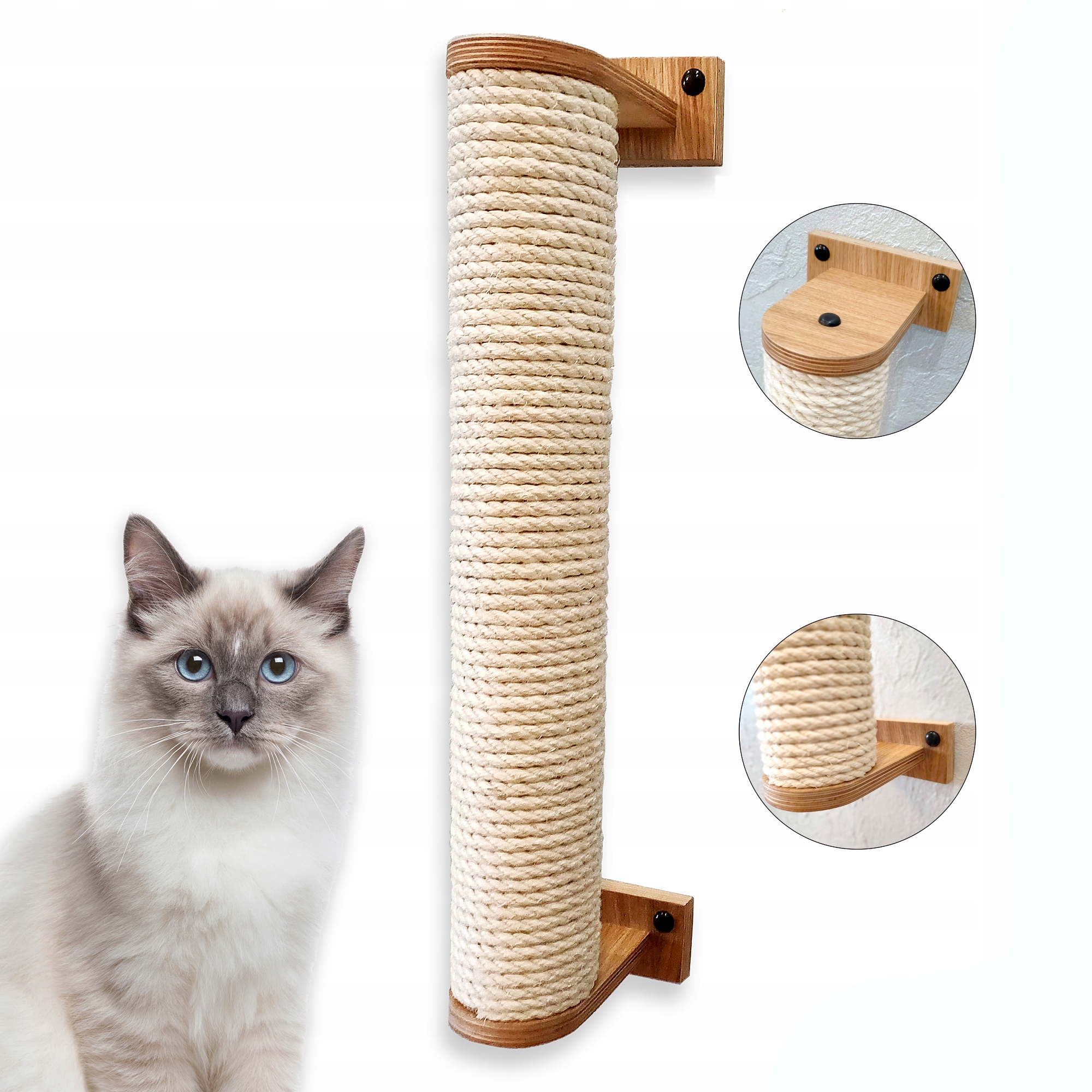 Škrabadlo pro kočky, sloupek pro kočky, nástěnné škrabadlo 56 cm Silné Premium