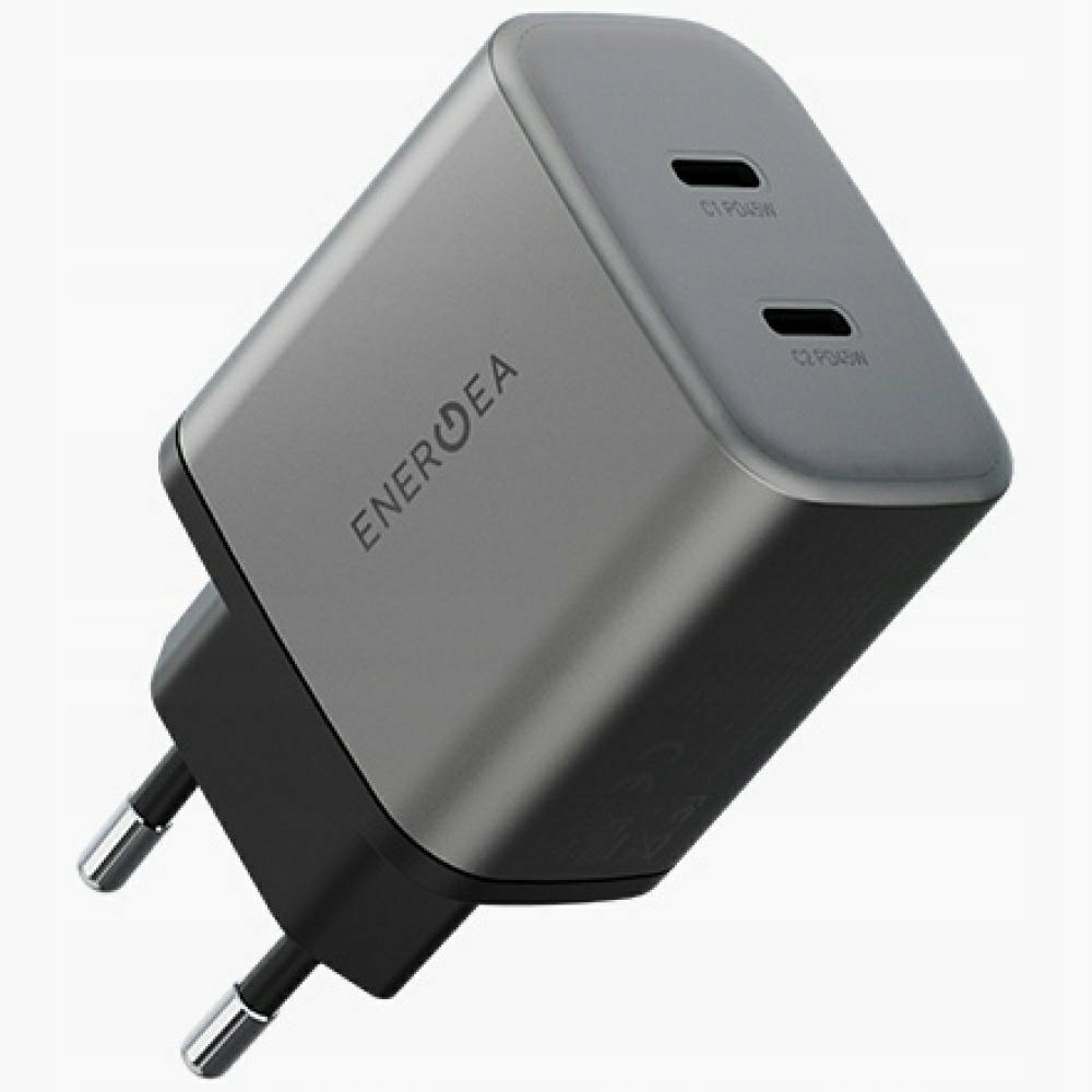 Síťová nabíječka Energea Ampcharge GaN45 2xUSB-C PD/PPS/QC3.0 45W šedá
