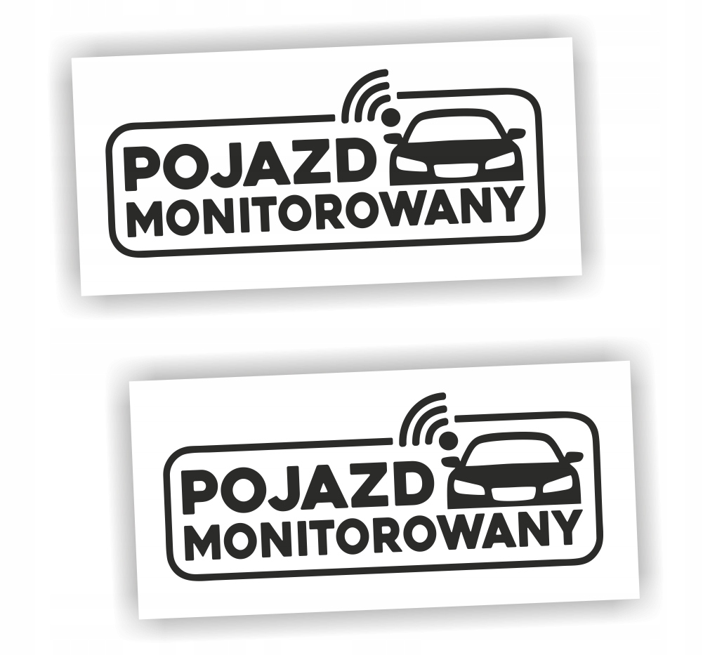 Naklejka Pojazd Monitorowany Gps 2 sztuki kolor Czarny naklejki na auto