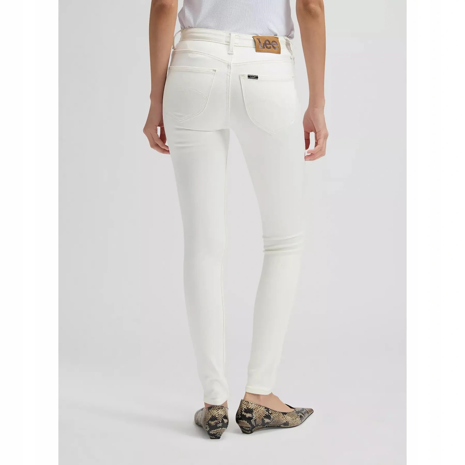 Dámské úzké nohavice kalhoty Lee Scarlett High Winter White 112370840 28/31