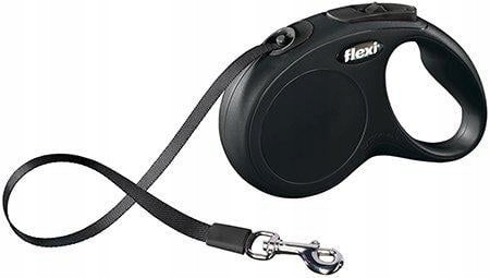 Levně Flexi New Classic L 8M Černé Navíjecí Vodítko Pro Psy Do 50KG
