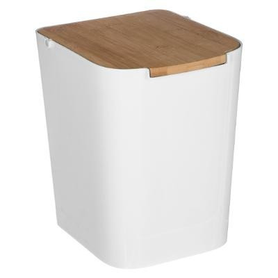 

Kosz łazienkowy 5 L bambus metal biały Eco