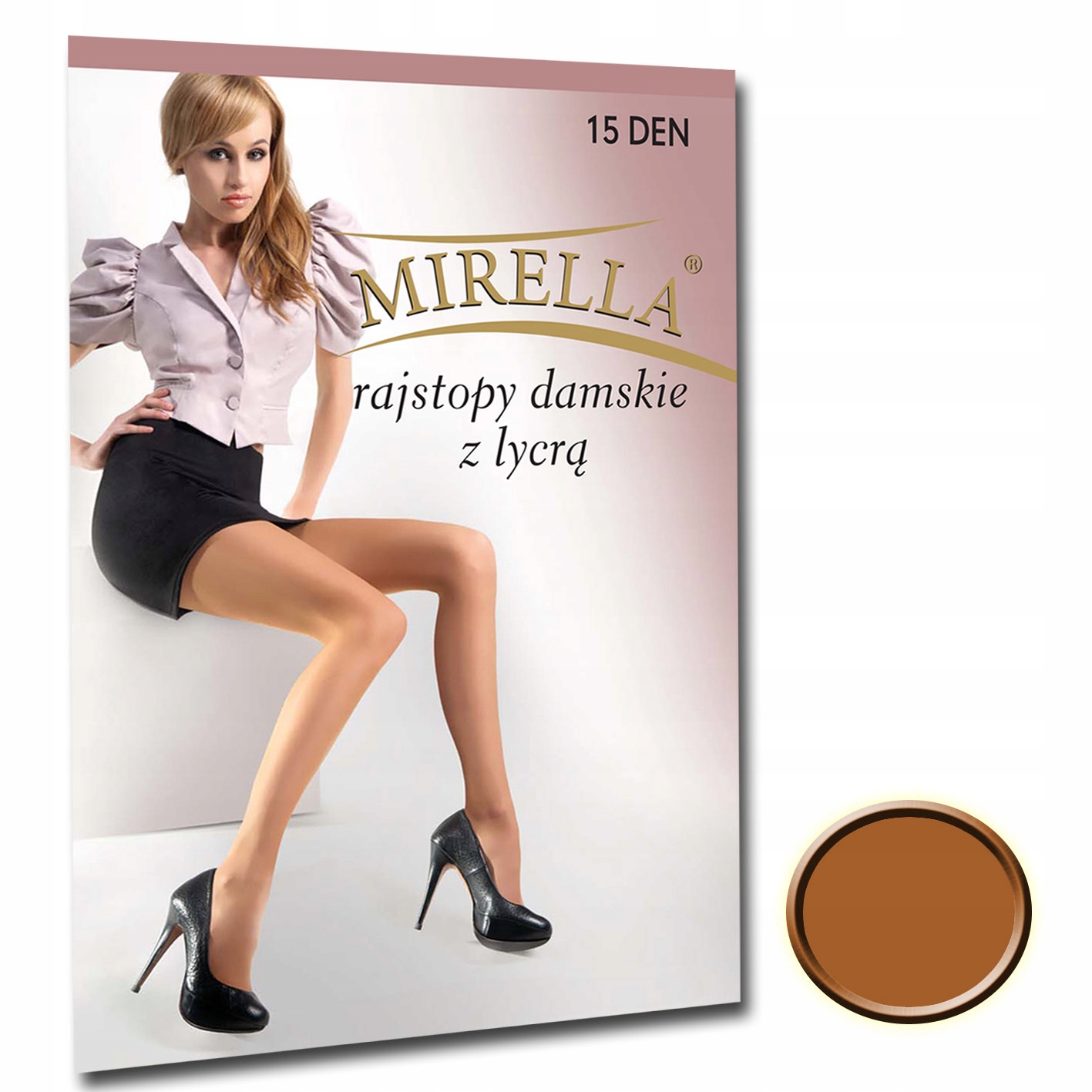 

Mirella Rajstopy damskie Lycra 15den 5 Visone