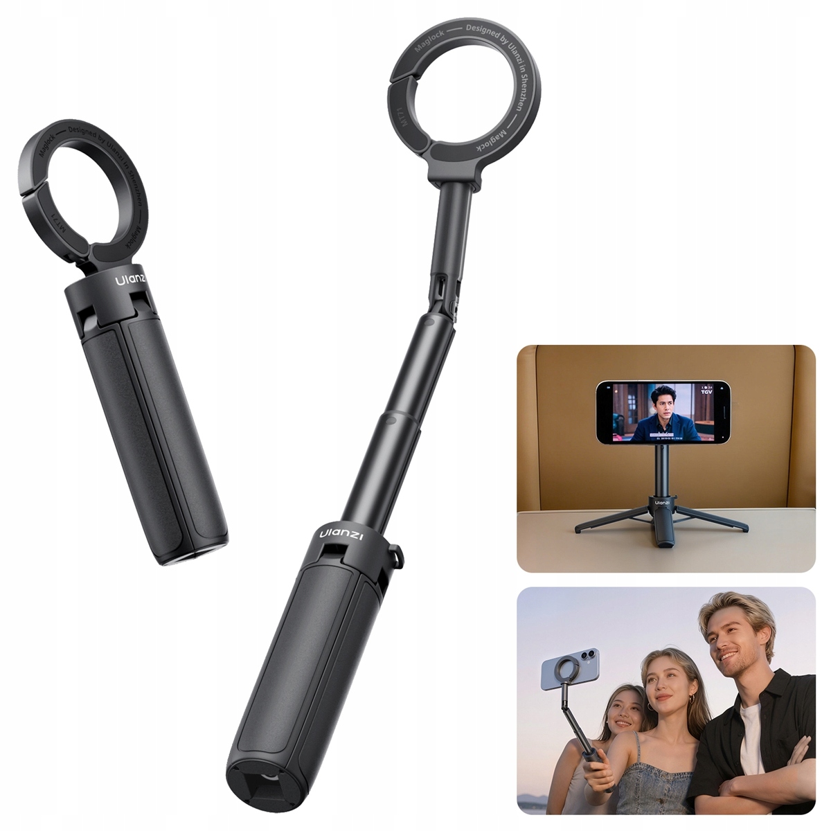 Selfie tyč MagSafe Stativ Mini Tripod Magnet karabina 14N Ulanzi