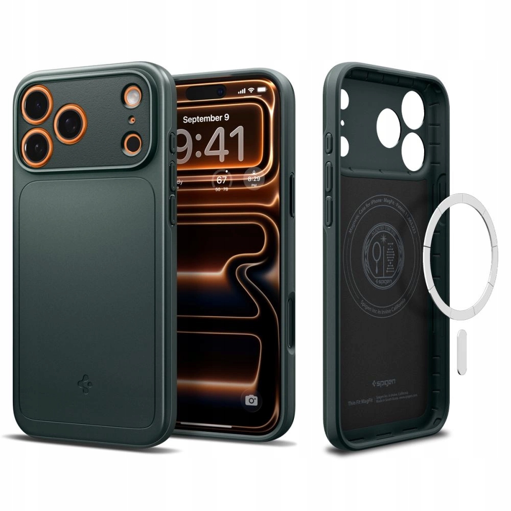 Pouzdro Spigen Thin Fit MagSafe pro iPhone 17 Pro zelené