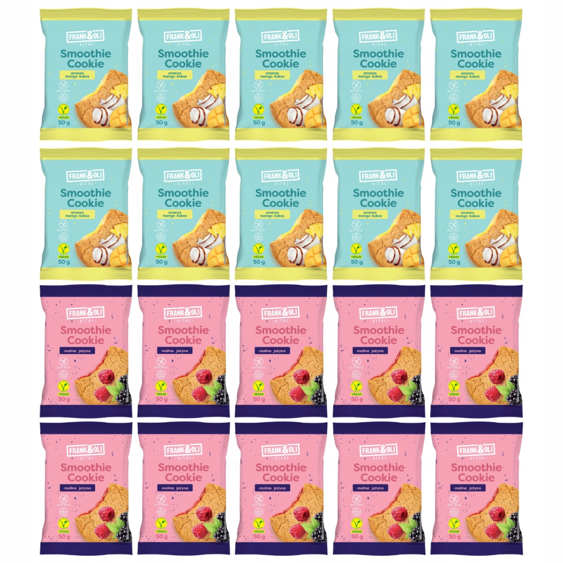 Zestaw ciasteczek owocowych Frank&Oli MIX smaków 20 szt.