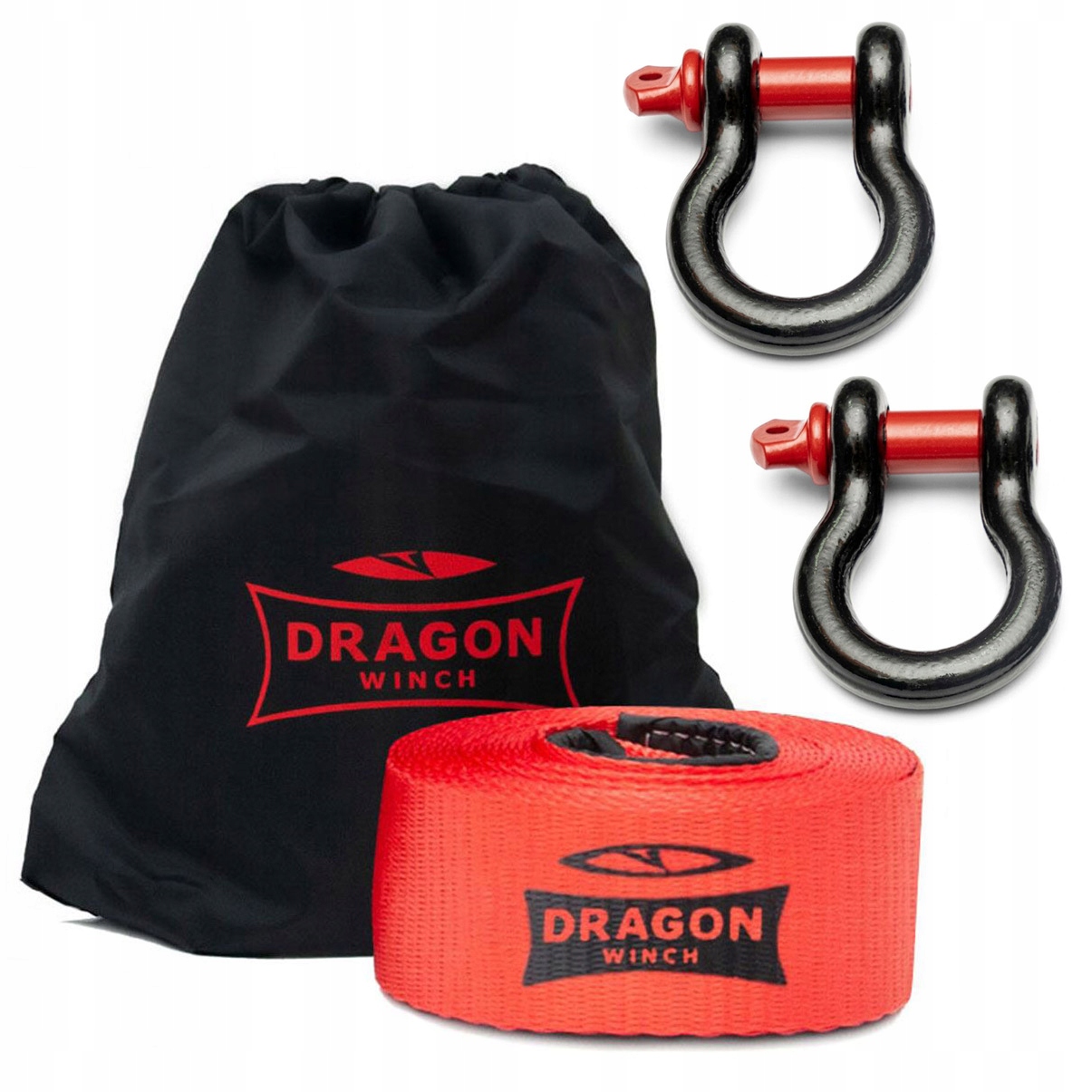 Dragon Winch x2 Szekla 1/1 8,5 t x1 Pas 9 m 8T II navijáky Off Road 4x4