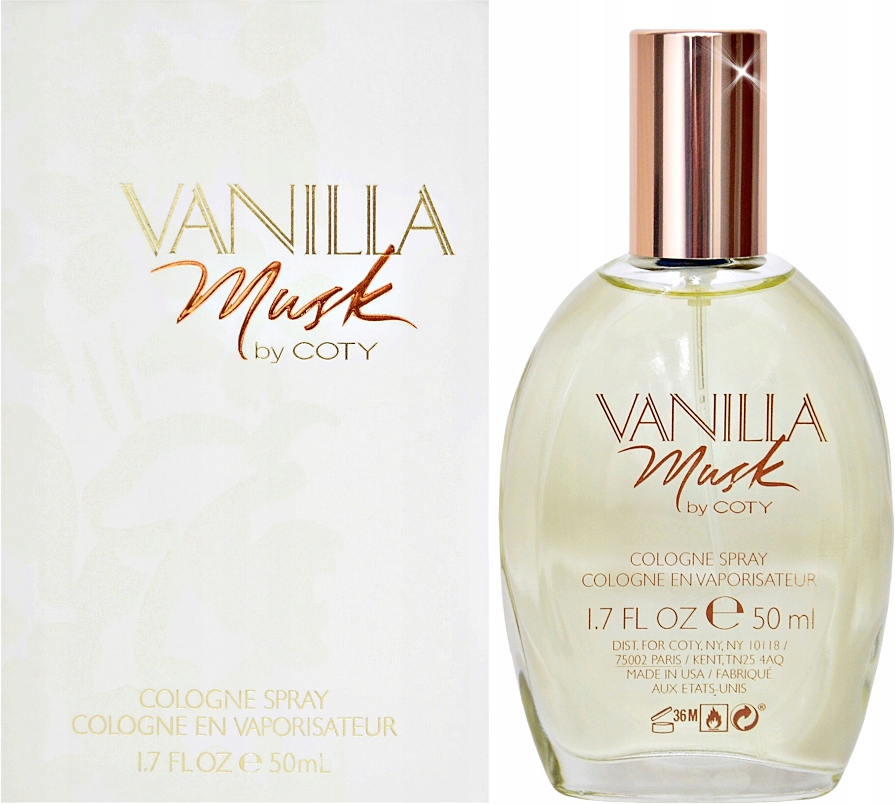 Coty Vanilla Musk Eau De Cologne 50 ml Edc Woman