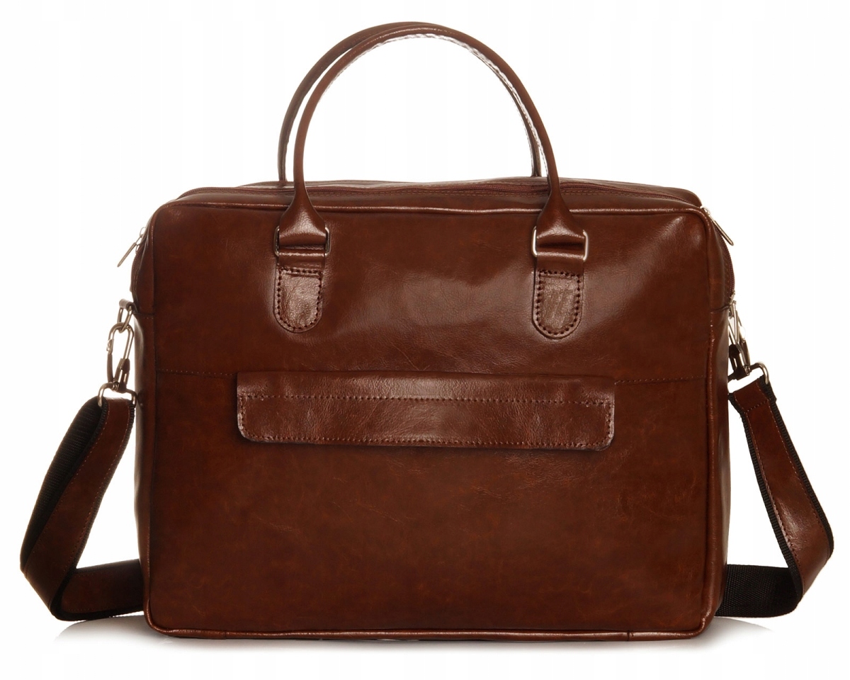 POLSKA SKÓRZANA TORBA NA LAPTOP SOLOME BRĄZOWA 17 CALI ALSTON