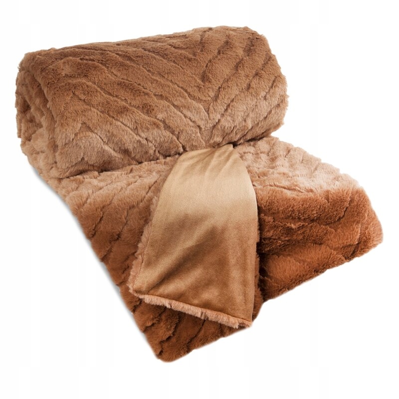 Deka 150x200 Kate medová kožešinová s 3D efektem