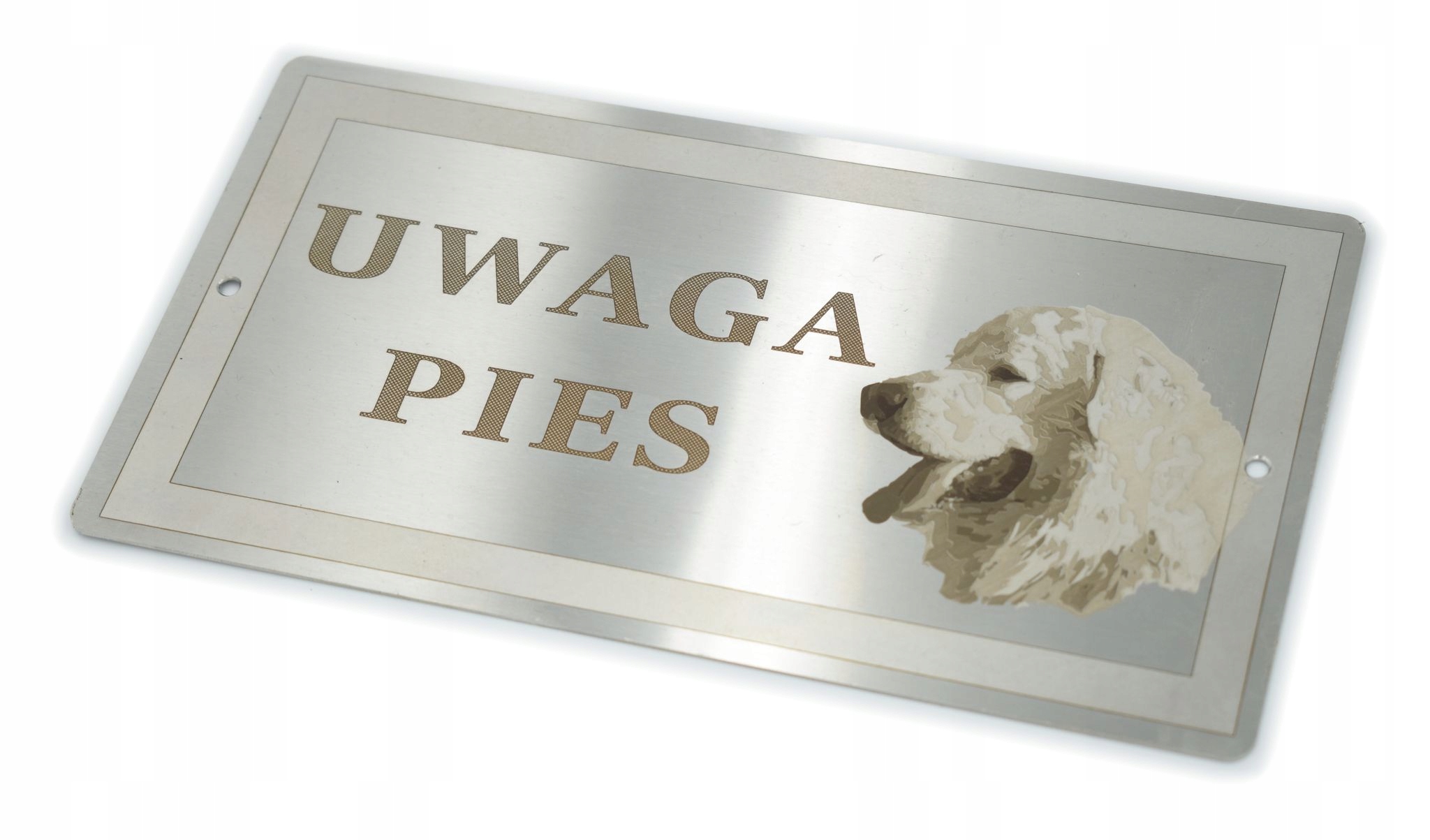 

Tabliczka Uwaga Pies Owczarek podhalański Inox