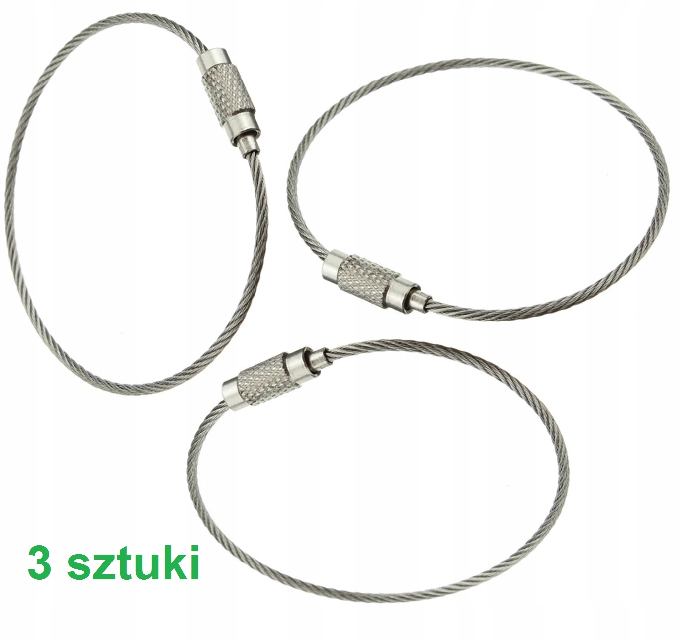 

Breloczki pętelki skręcane survival biwak kpl 3szt