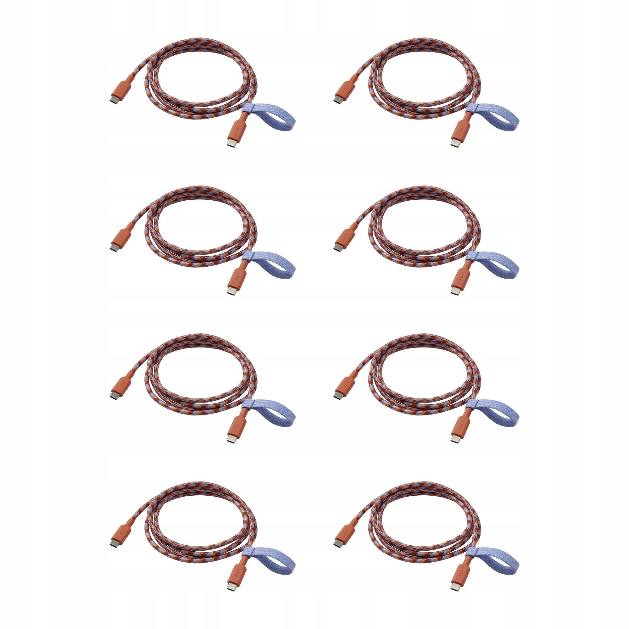 8 ks Kabel Usb-c 1.5 m 3A Odolný Oranžový Lila