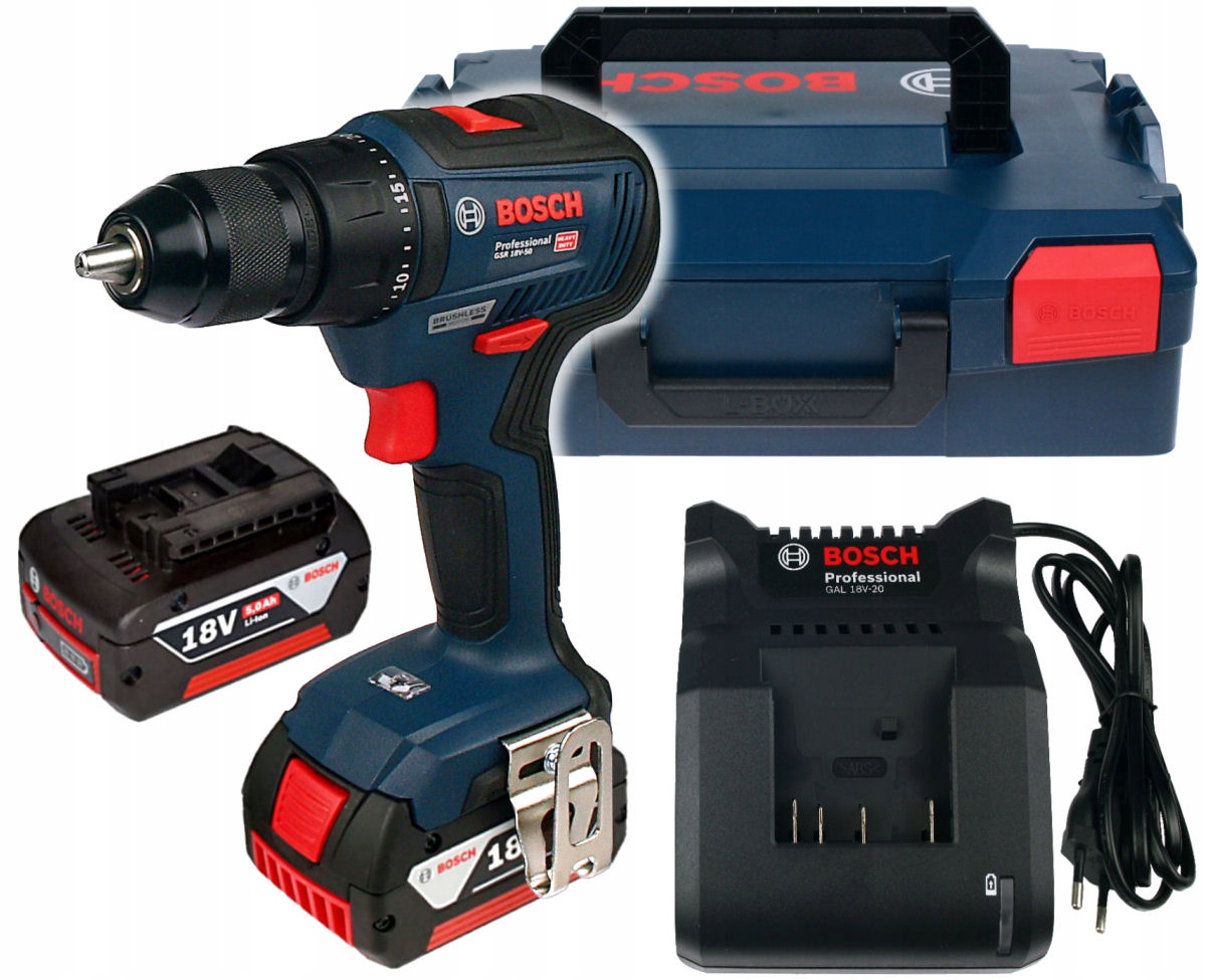 

Wkrętarka Gsr 18V-50 Bosch 2x4,0Ah Bezszczotkowa