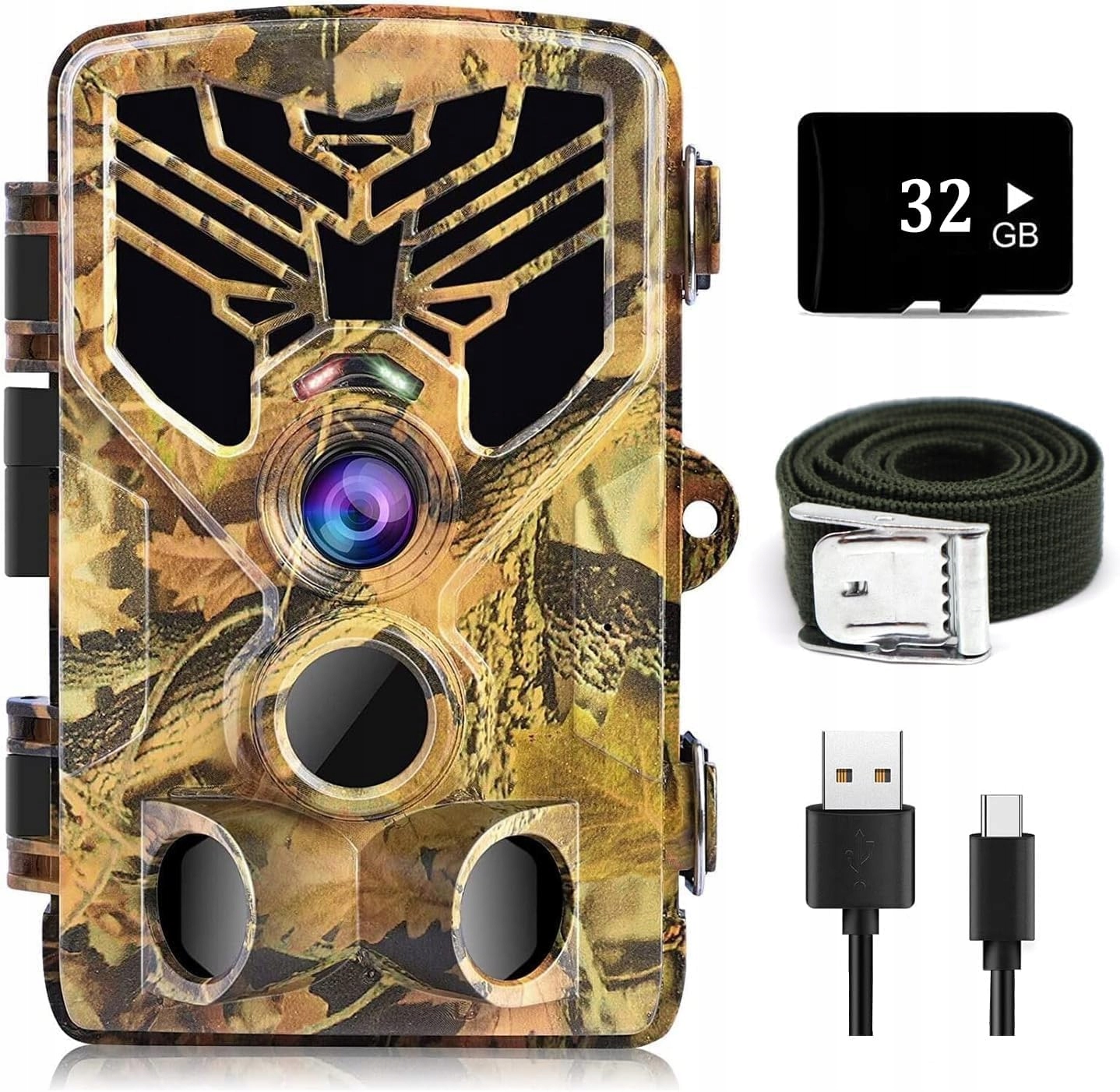 Fotopast 4K 50 Mp s pohybovým senzorem, nočním viděním a 32GB kartou