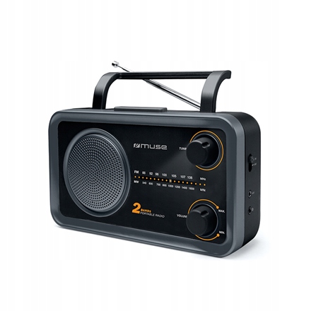 Przenośne radio Muse M-06DS 2-zakresowe z Aux, Szare, 24 m-cy