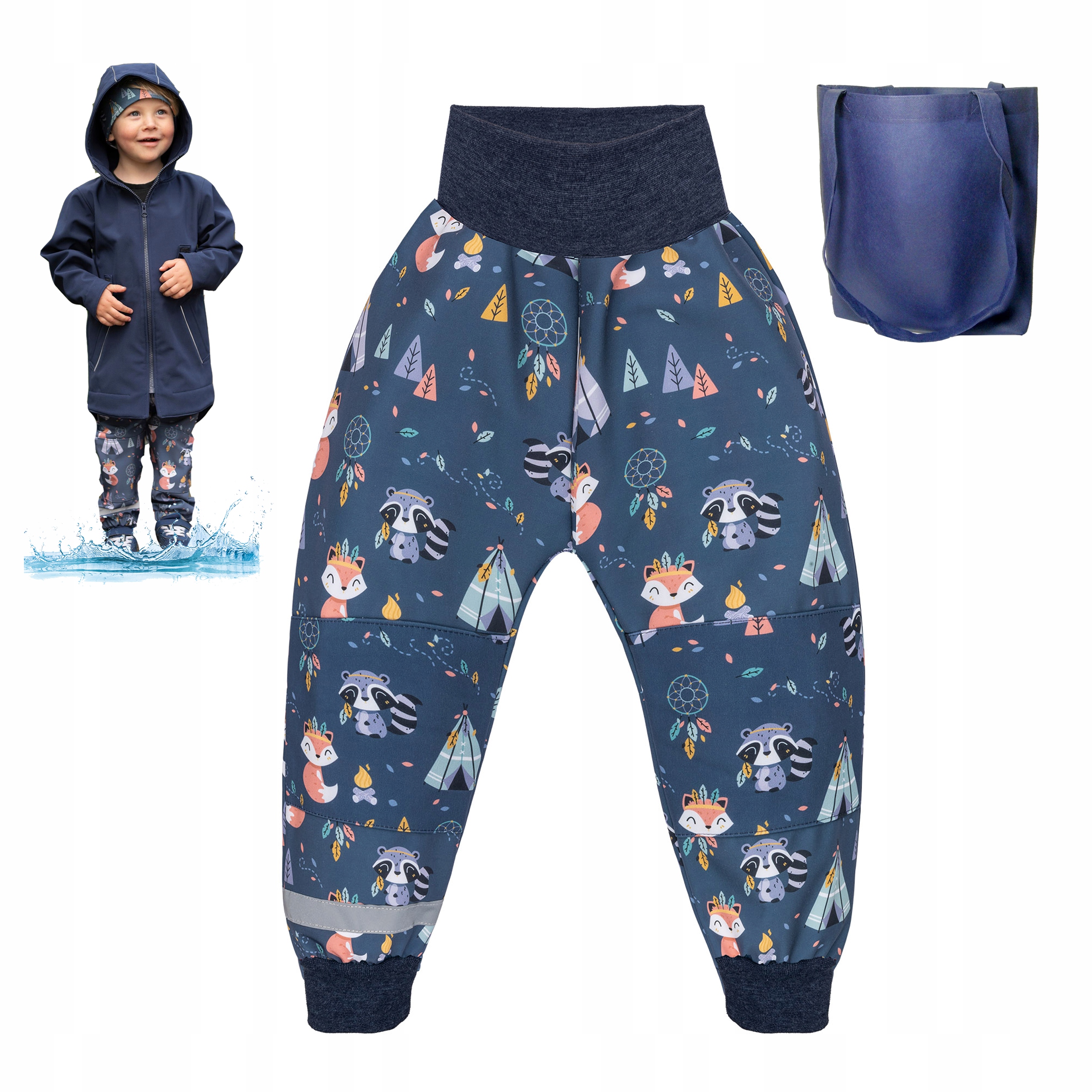 

Spodnie Softshel Outdoor Przeciwdeszczowe r. 98