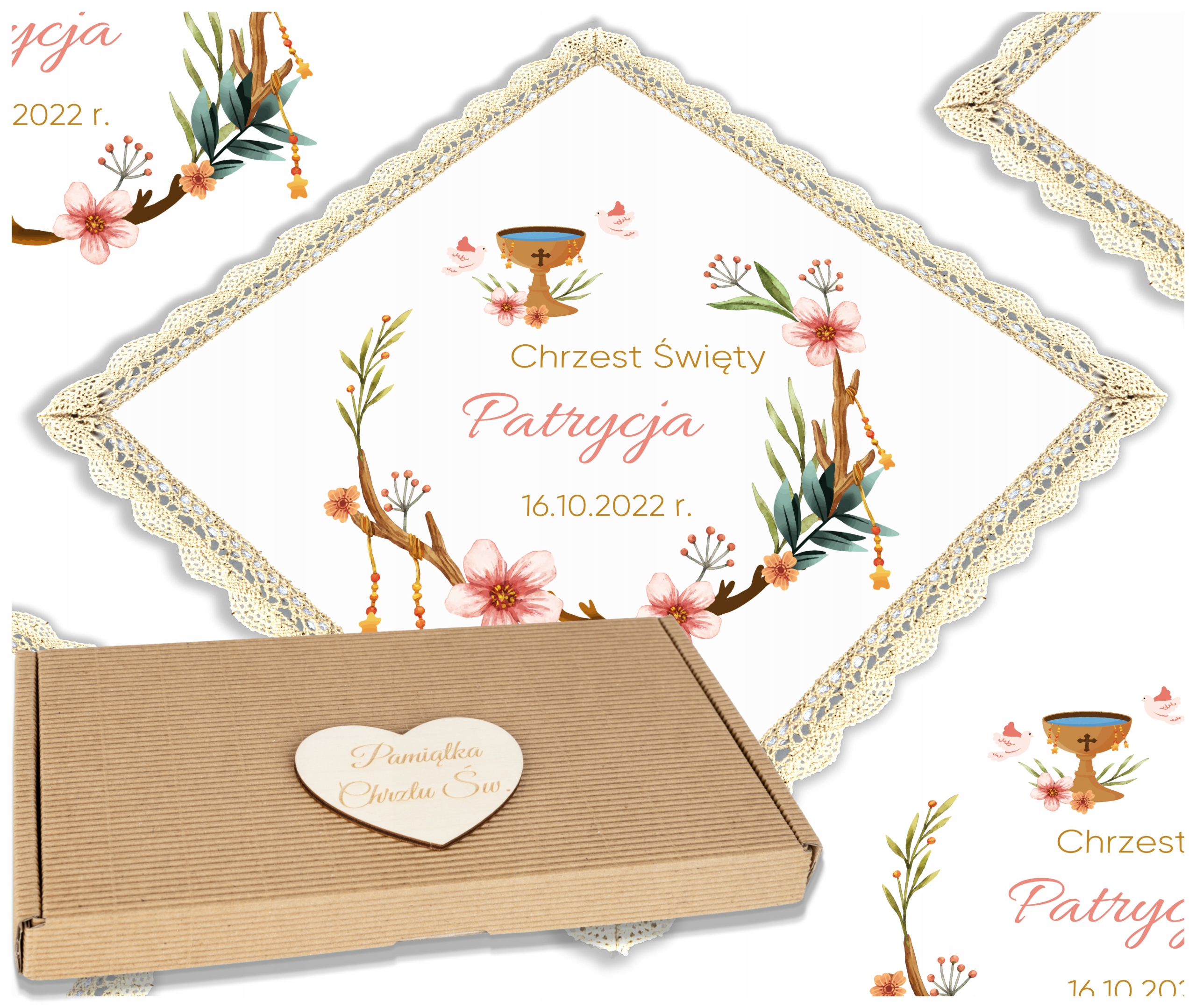 

Szatka do chrztu pudełko Boho Kolekcja Bursztyn N