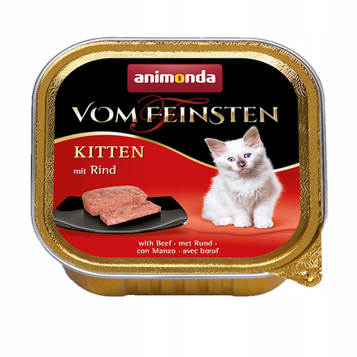 Levně 10X Animonda Vom Feinsten Kitten hovězí maso 100g