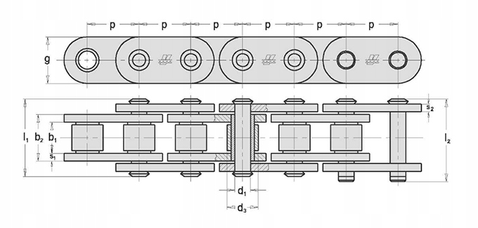 Łańcuch rolkowy napędowy 06B-1 3/8" RETEZY VAMBERK Model 06B-1.RV