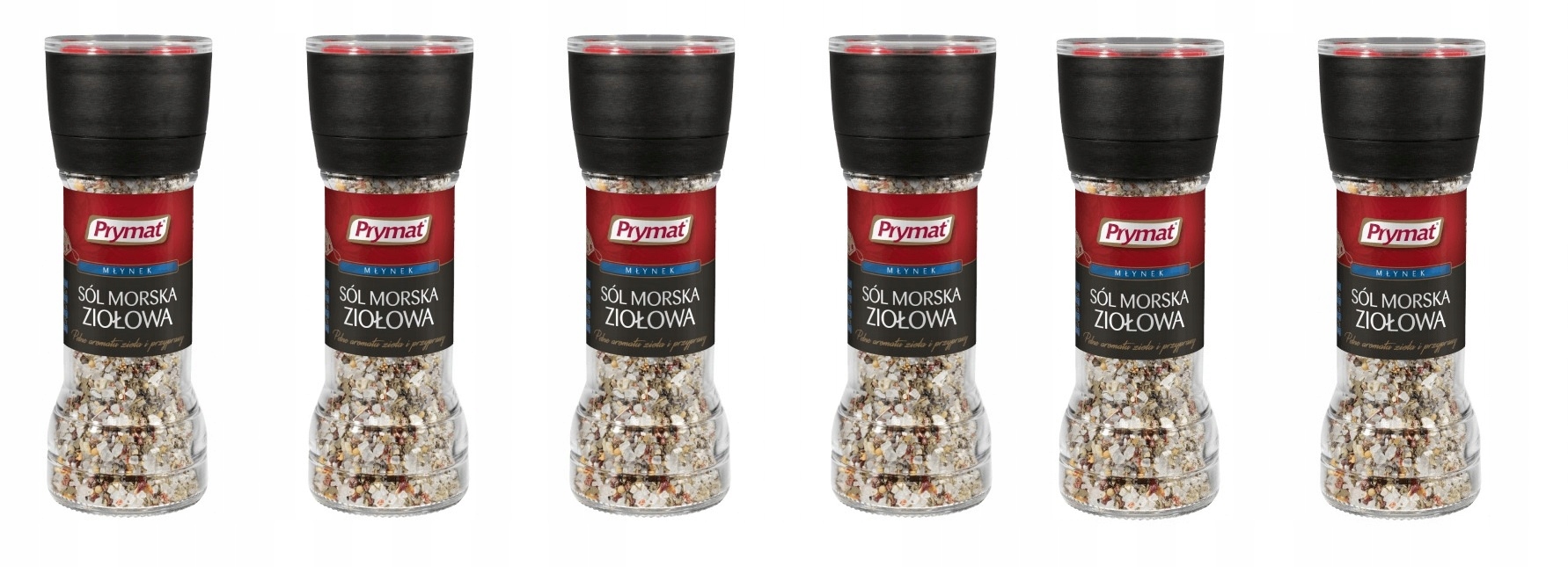 Levně 6 x 80 g Prymat Bylinná mořská sůl v mlýnku Karton