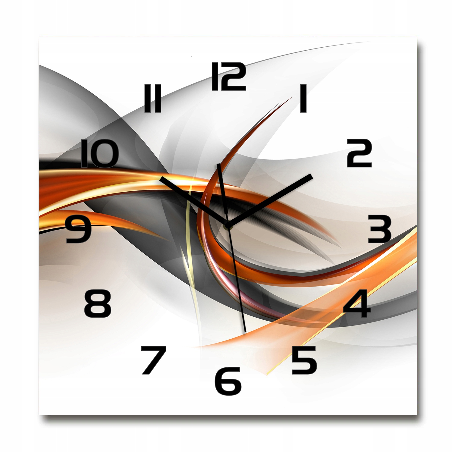 

Szklany duży zegar wiszący Abstrakcja fale 60x60cm