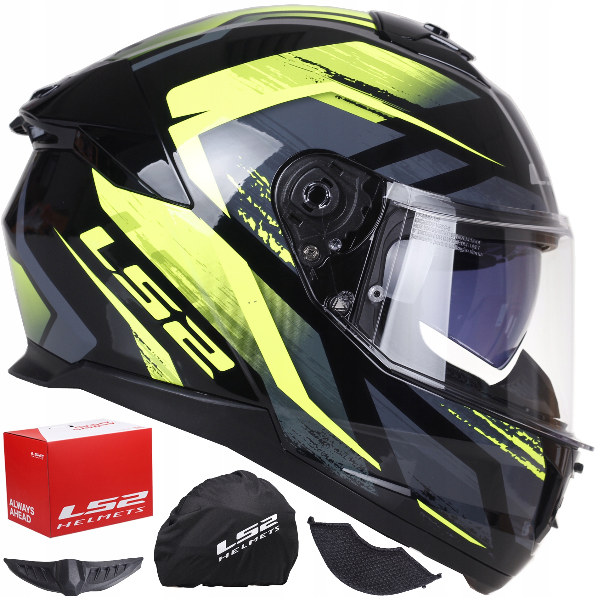 KASK MOTOCYKLOWY LS2 FF808 STREAM II system Pinlock FURY FLUO