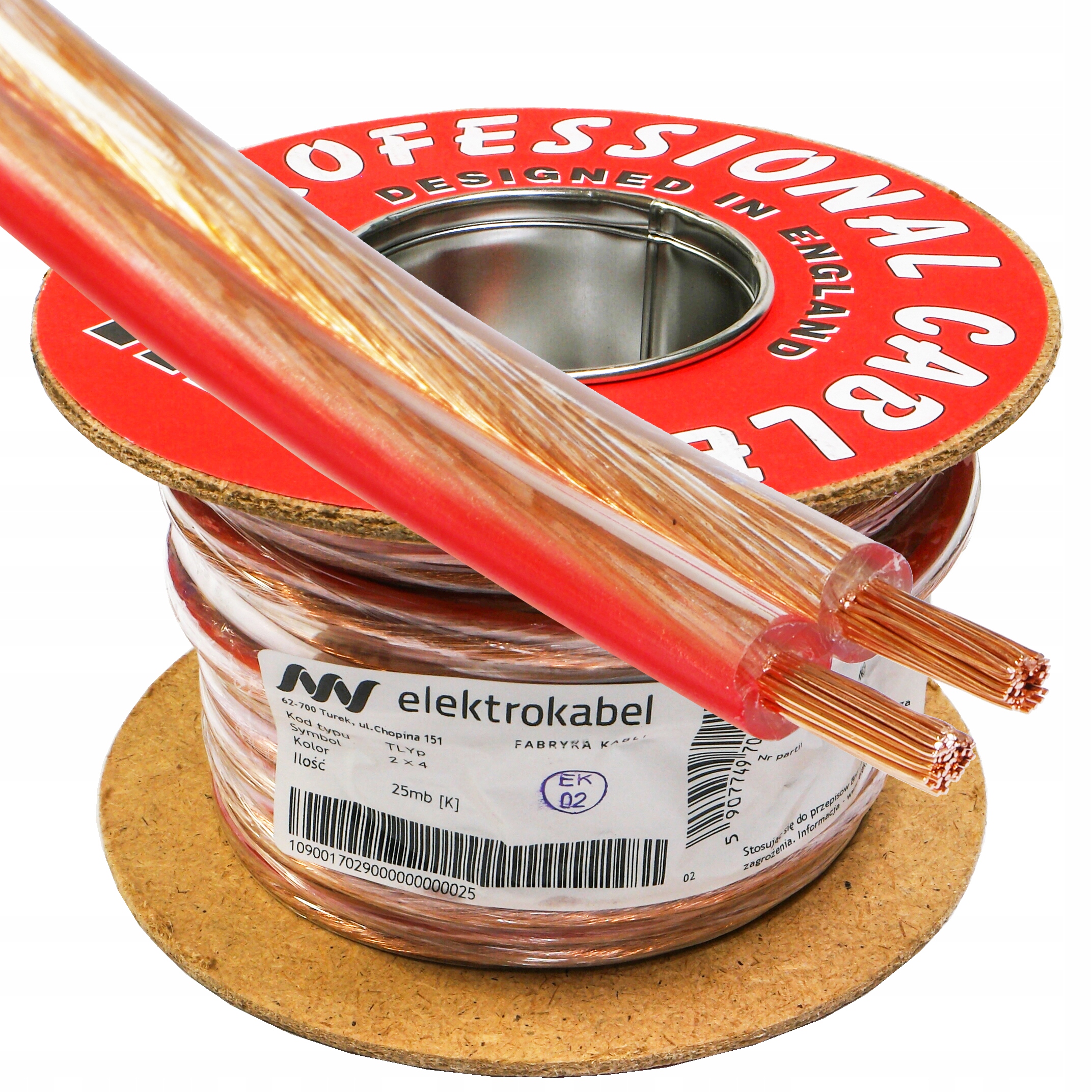 Kábel Tlgyp reproduktorový 2x4 mm Cu medený 25 m