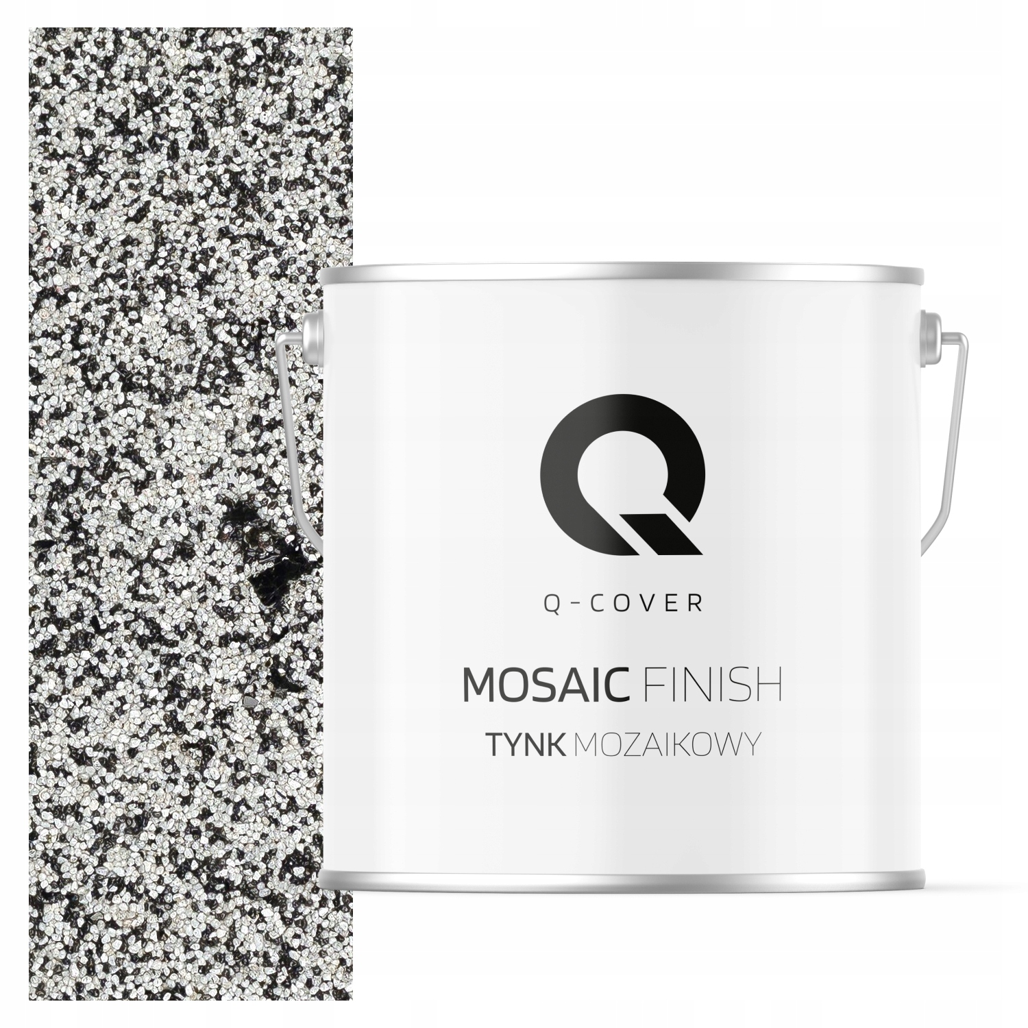 Mozaiková pryskyřičná omítka 7 kg Vnitřní barva Bílo-černá s černou slídou M24