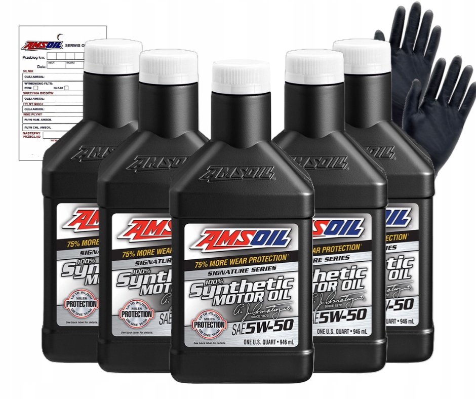Motorový olej Amsoil Signature 5W50 olej pre Mustanga, sada 5 ks