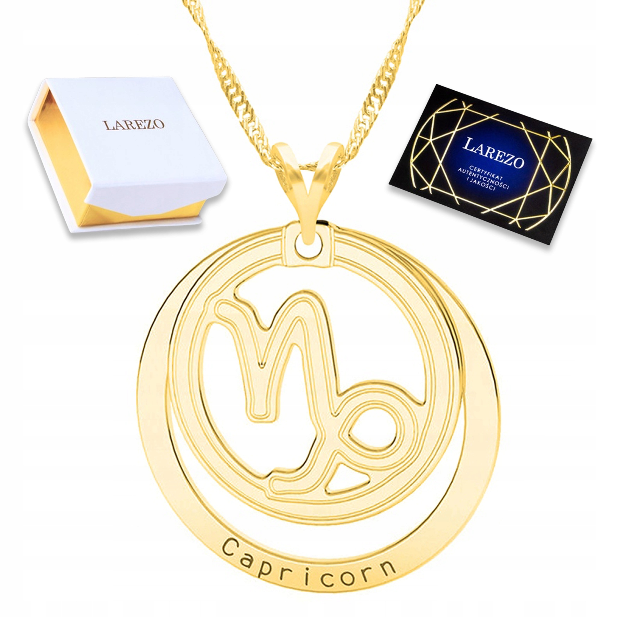Zlatý náhrdelník Kozoroh Znamení horoskopu Astrologie 925