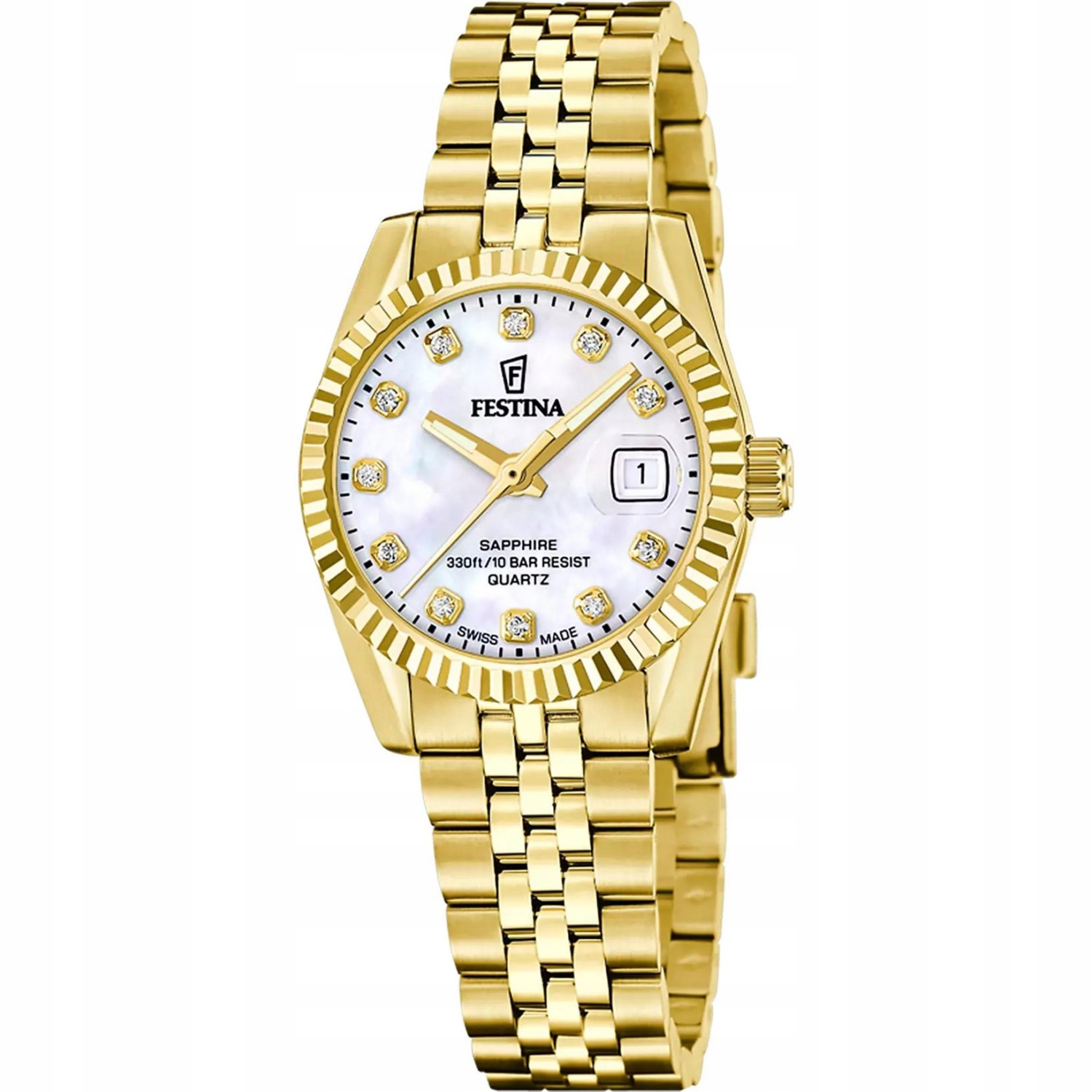 Dámské hodinky Festina F20089-1 Zirkony zlaté