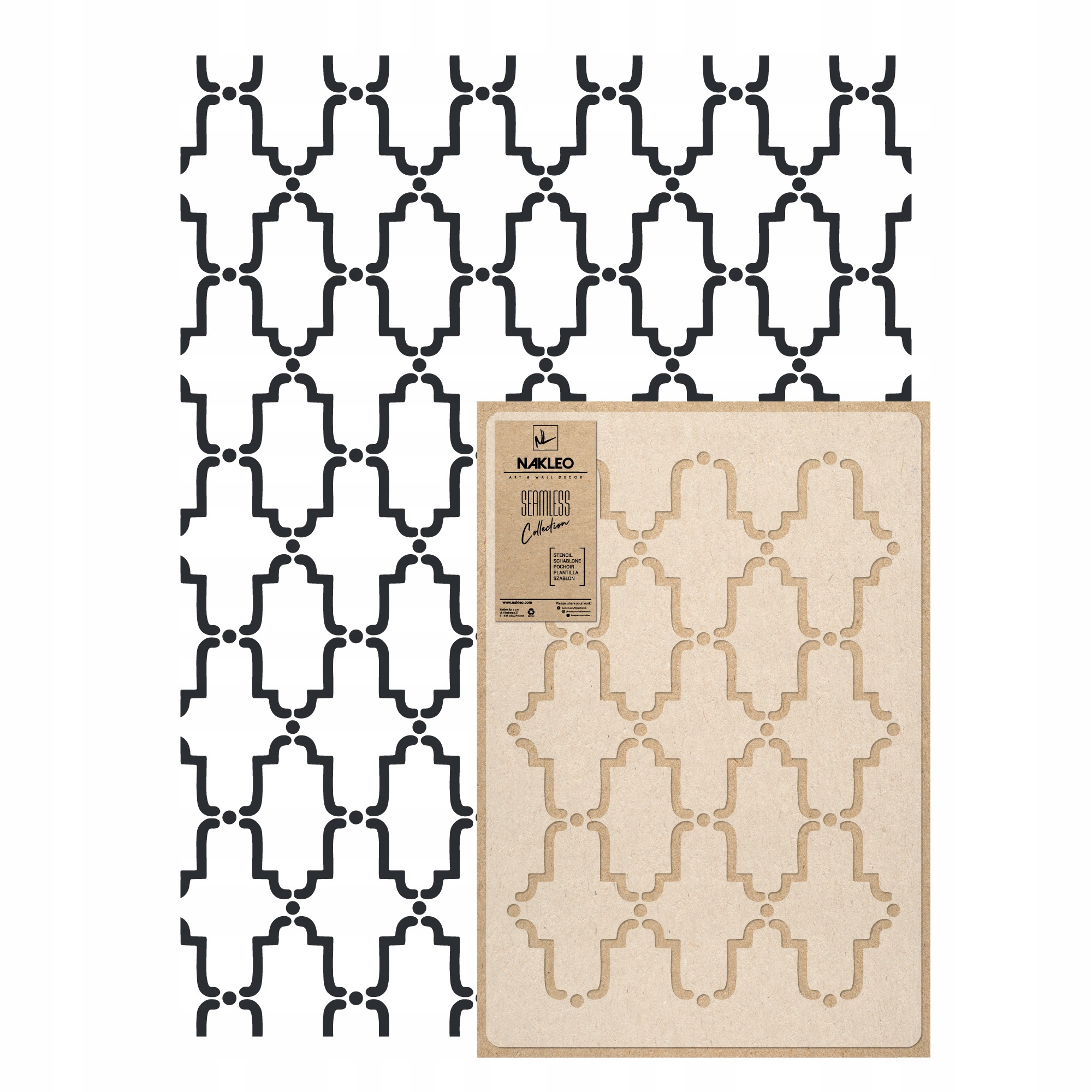 Opakovatelná malířská šablona Opakovaně Použitelný 59x95 cm Marocká Tapeta Medina