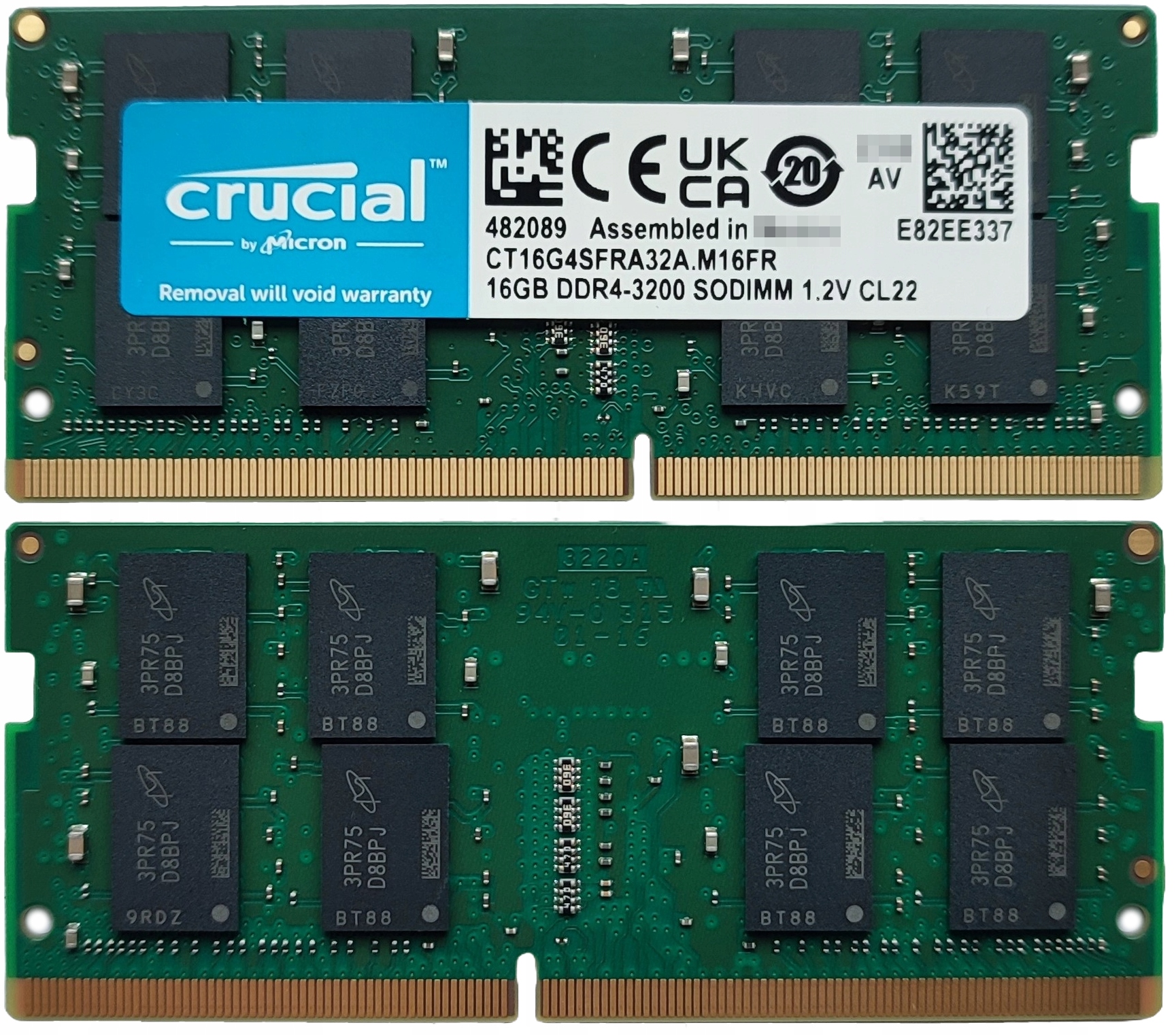 (n) 16GB 1*16GB Crucial DDR4 3200MHz 1.2V CT16G4SFRA32A.M16FR
